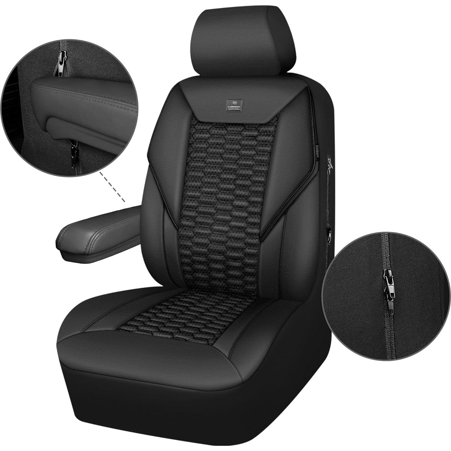 Cubiertas de Asiento de Cuero PU Negro CAR PASS Juego Completo
