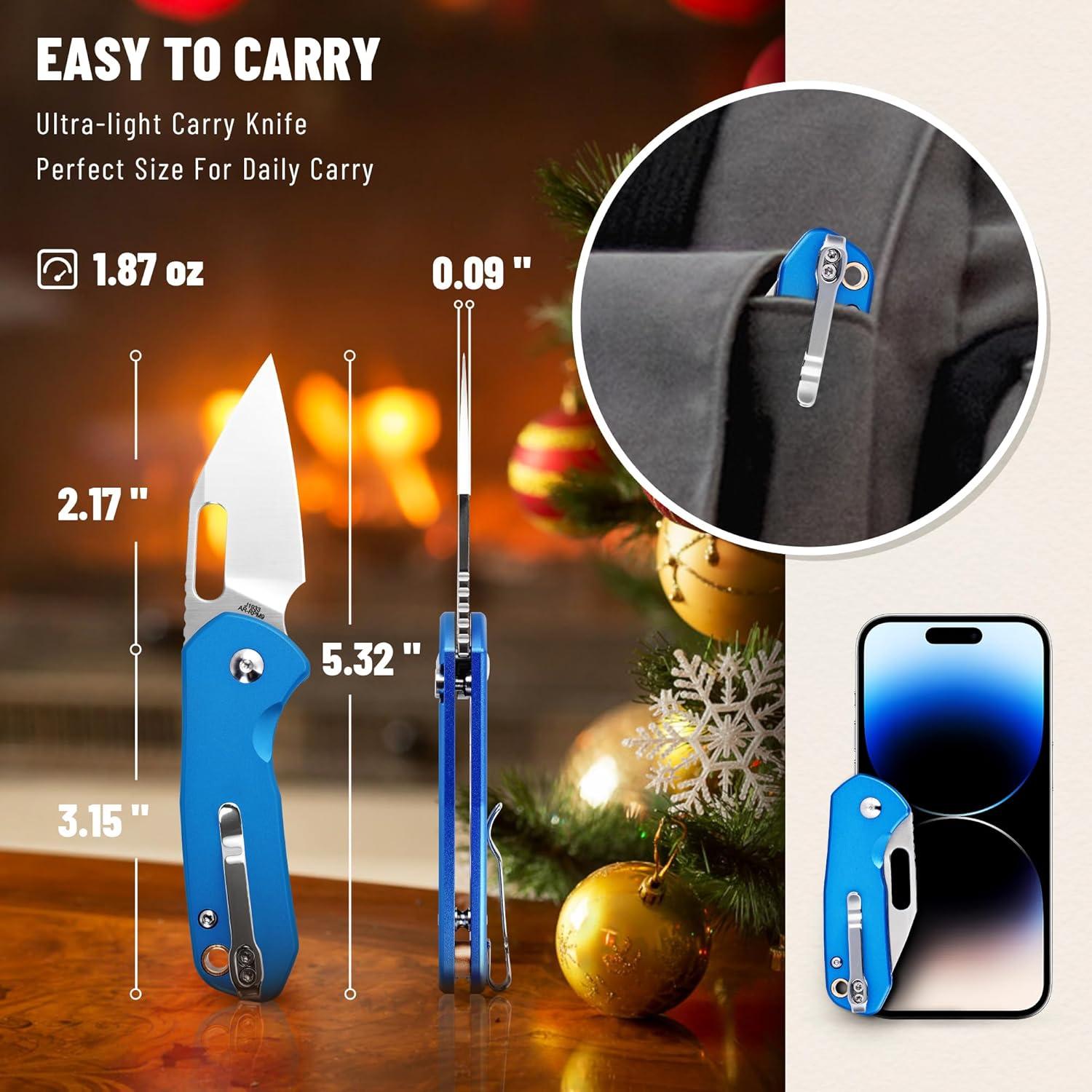 Cuchillo Plegable CJRB Mini Pyrite J1933 5.51 cm Acero Azul