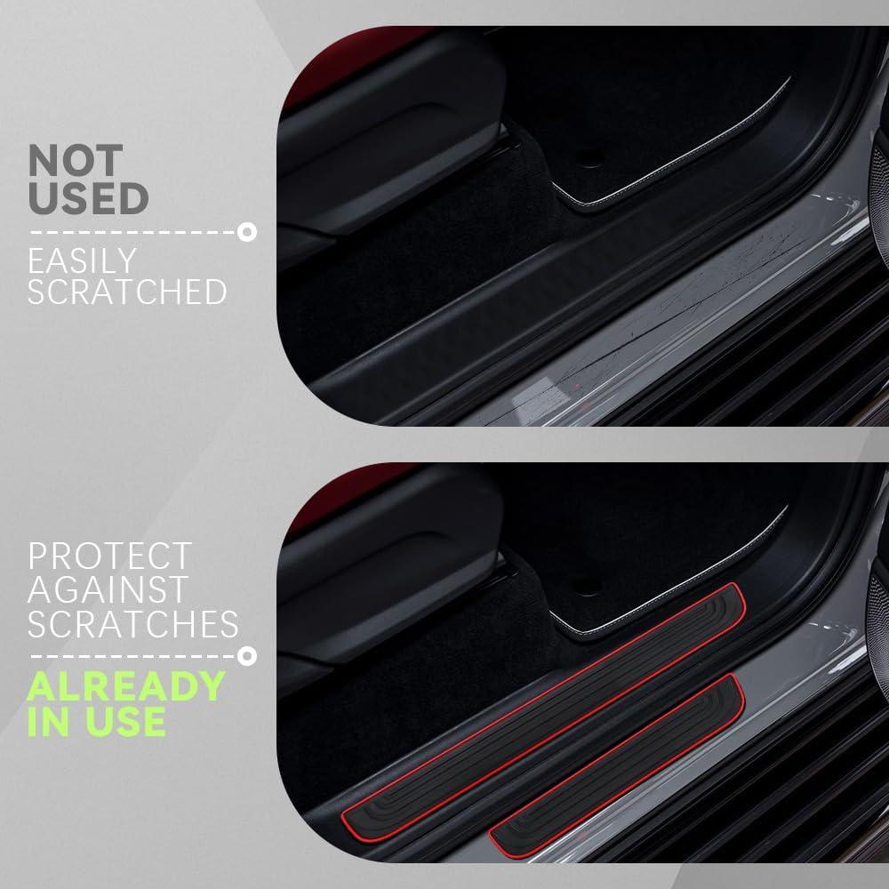 Protector de Umbral de Puerta de Coche Tecledsn 4PCS 4cm