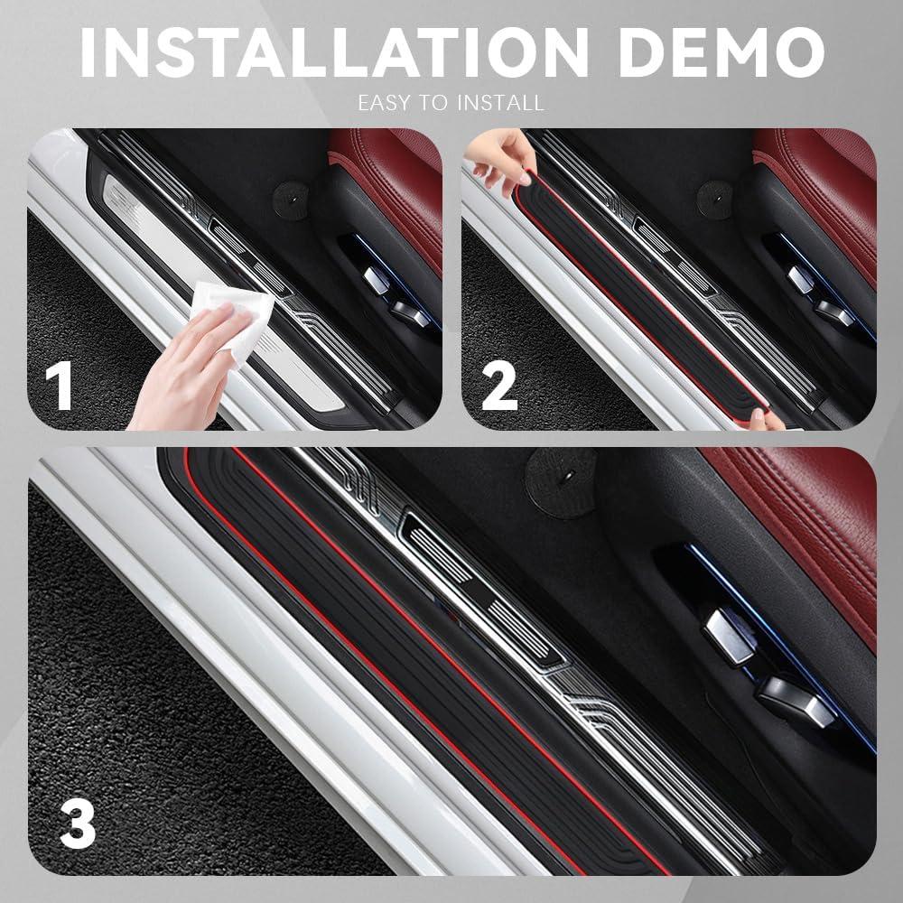 Protector de Umbral de Puerta de Coche Tecledsn 4PCS 4cm