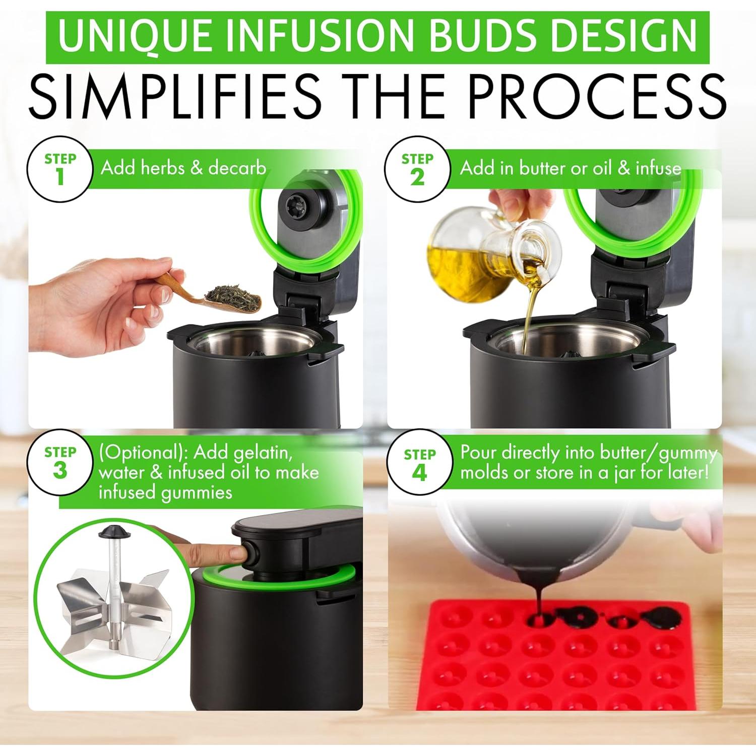 Máquina 3-en-1 Infusion Buds para Descarboxilar e Infundir