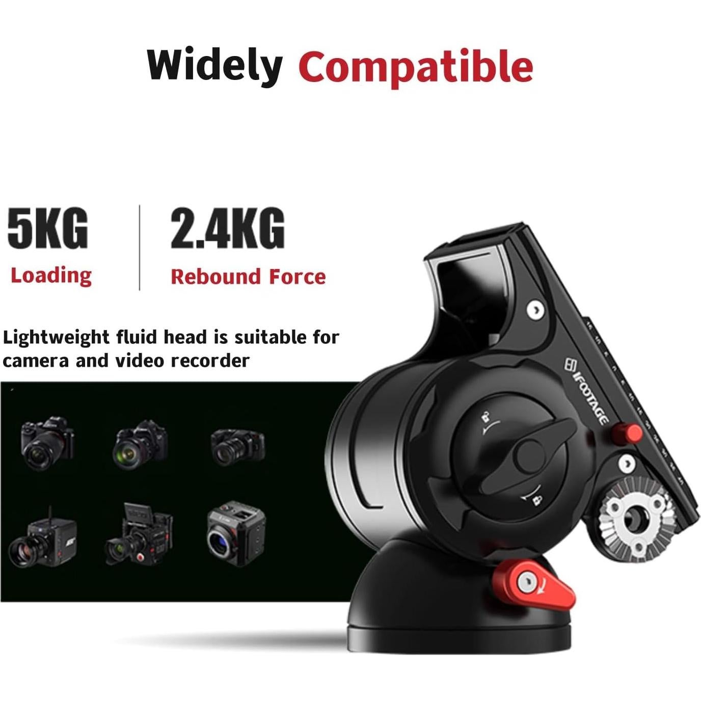 Cabezal Fluido de Video IFOOTAGE K5S para Trípode 5kg