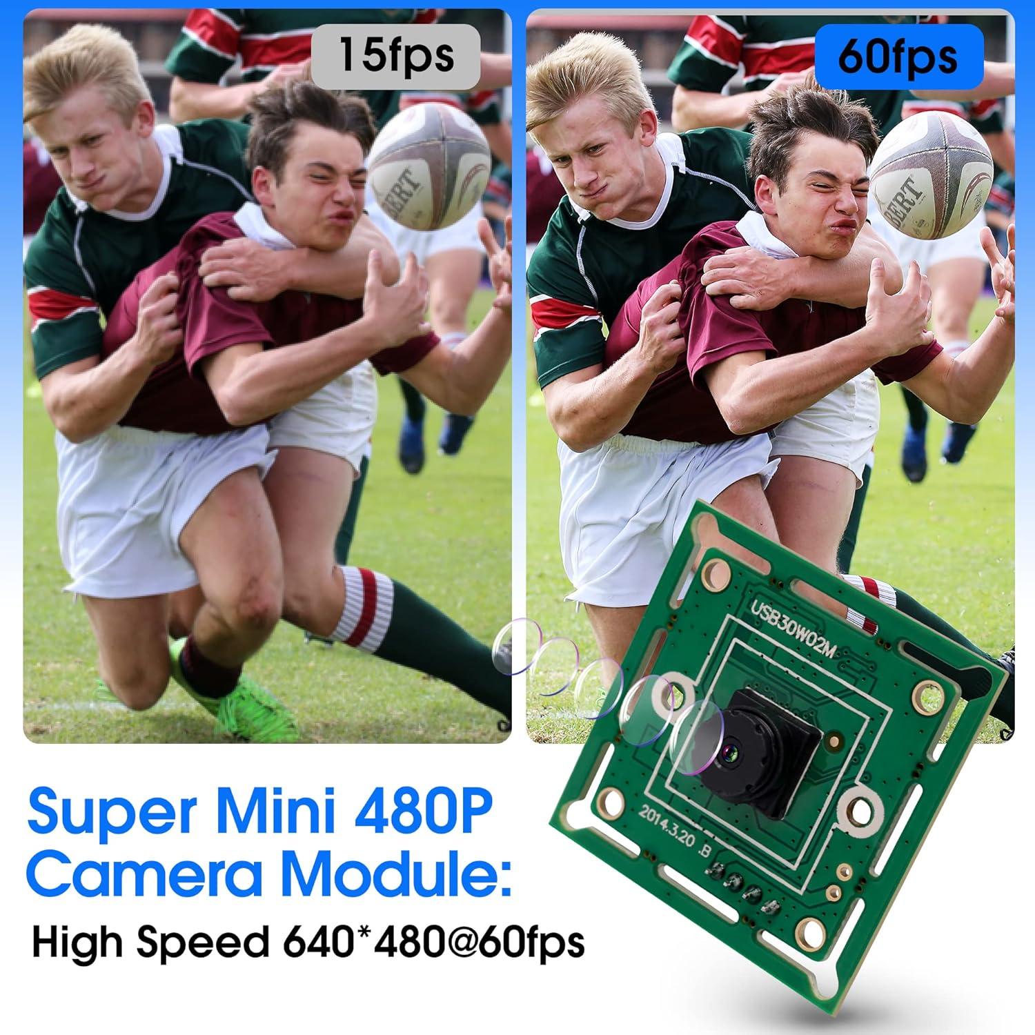 Módulo de cámara USB ELP 480P 60fps con lente 45 grados