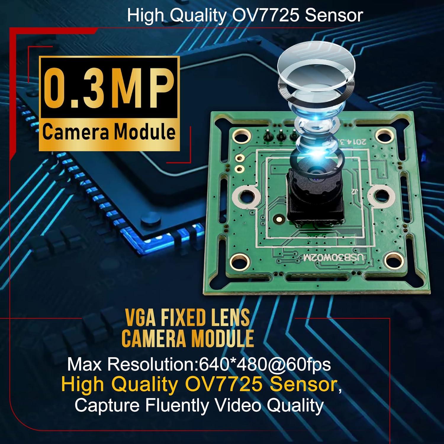 Módulo de cámara USB ELP 480P 60fps con lente 45 grados