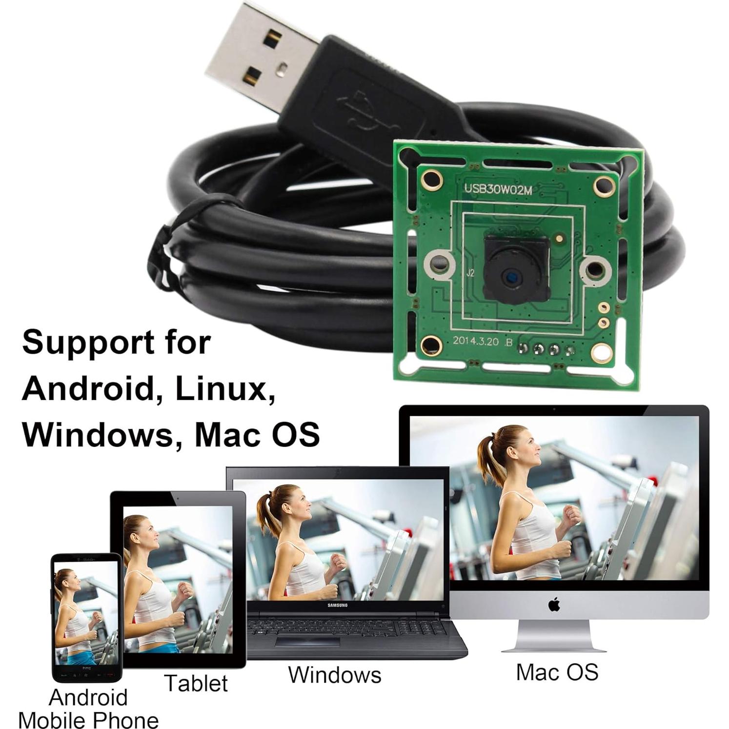 Módulo de cámara USB ELP 480P 60fps con lente 45 grados