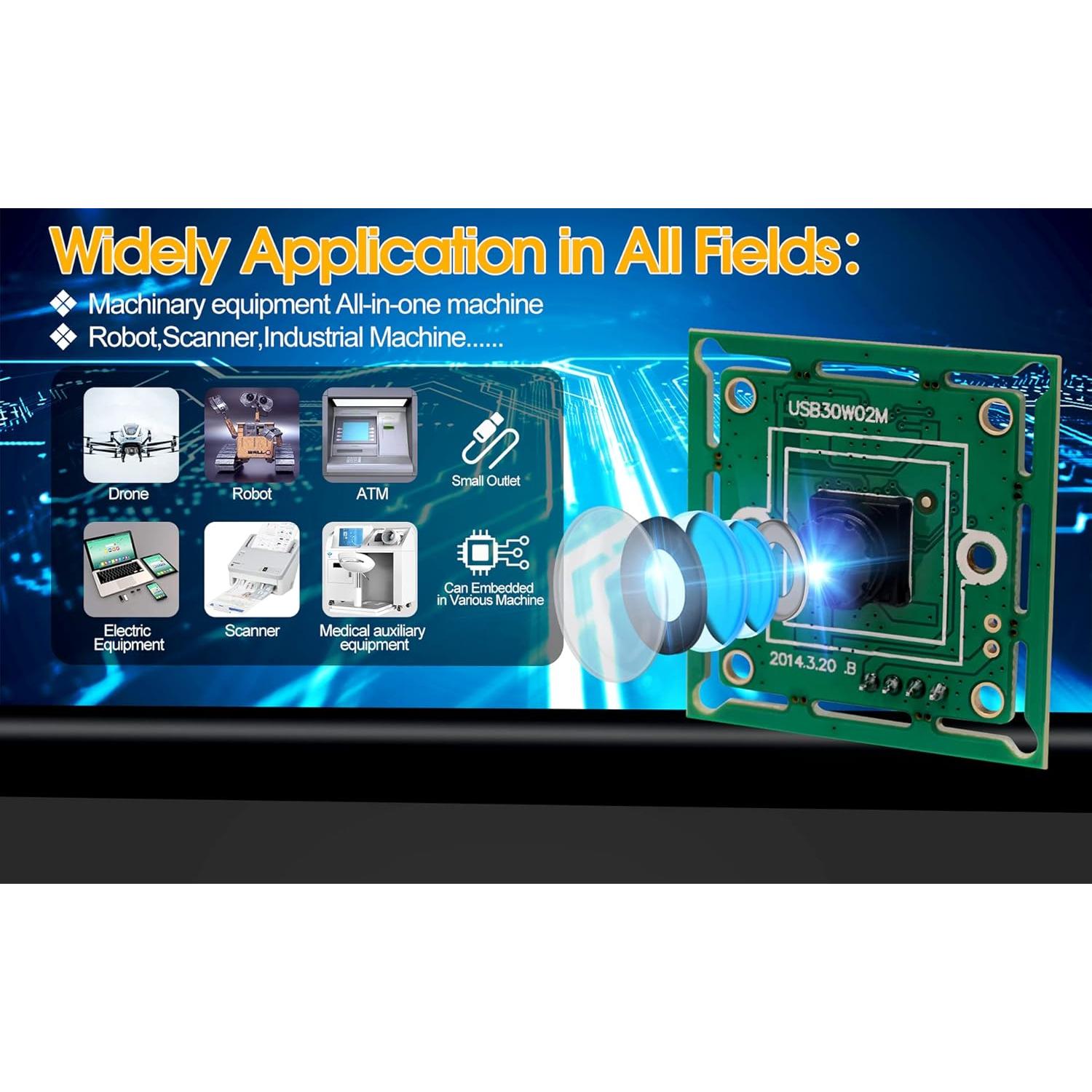 Módulo de cámara USB ELP 480P 60fps con lente 45 grados