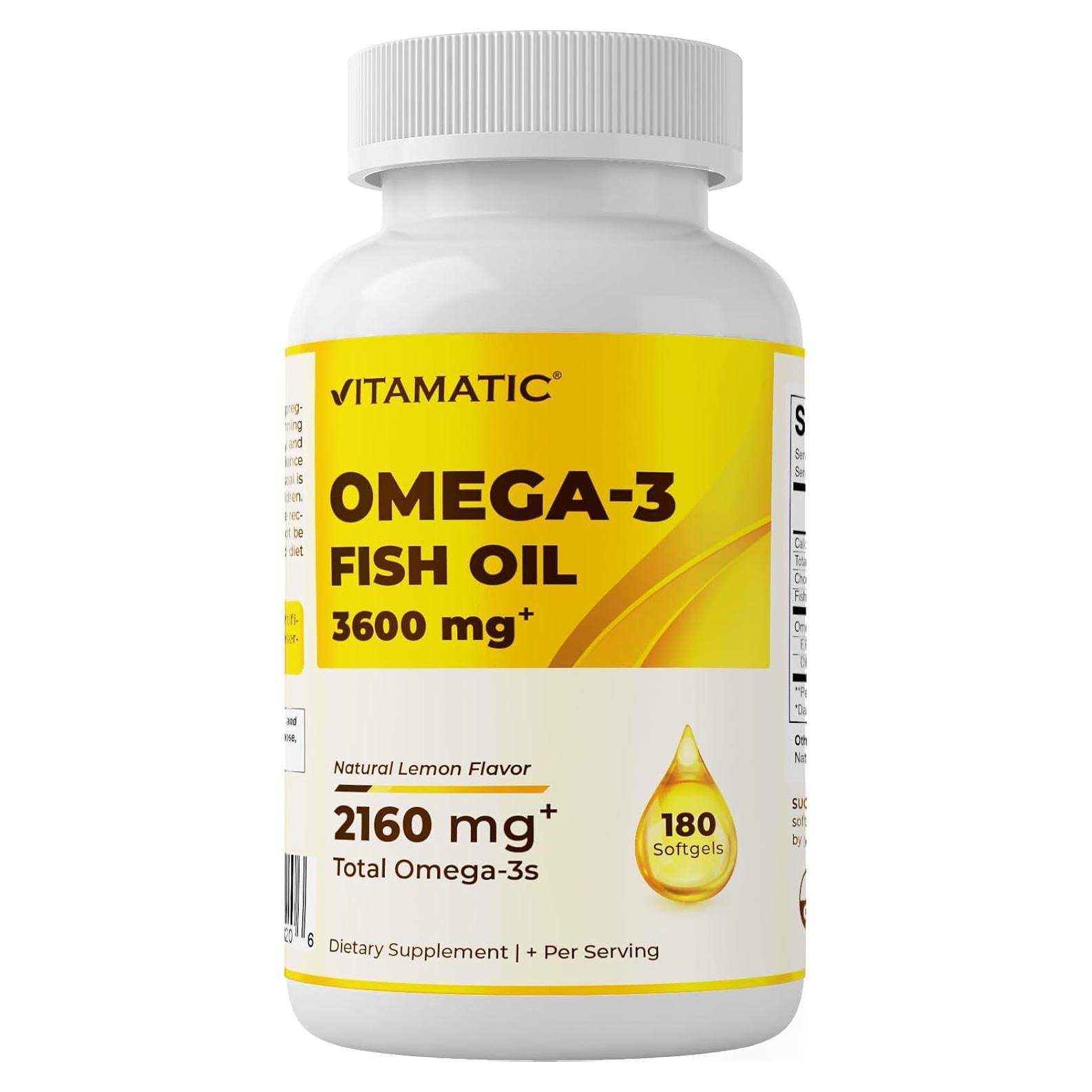 Vitamatic Omega 3 Aceite de Pescado 3600mg 180 Cápsulas Blandas