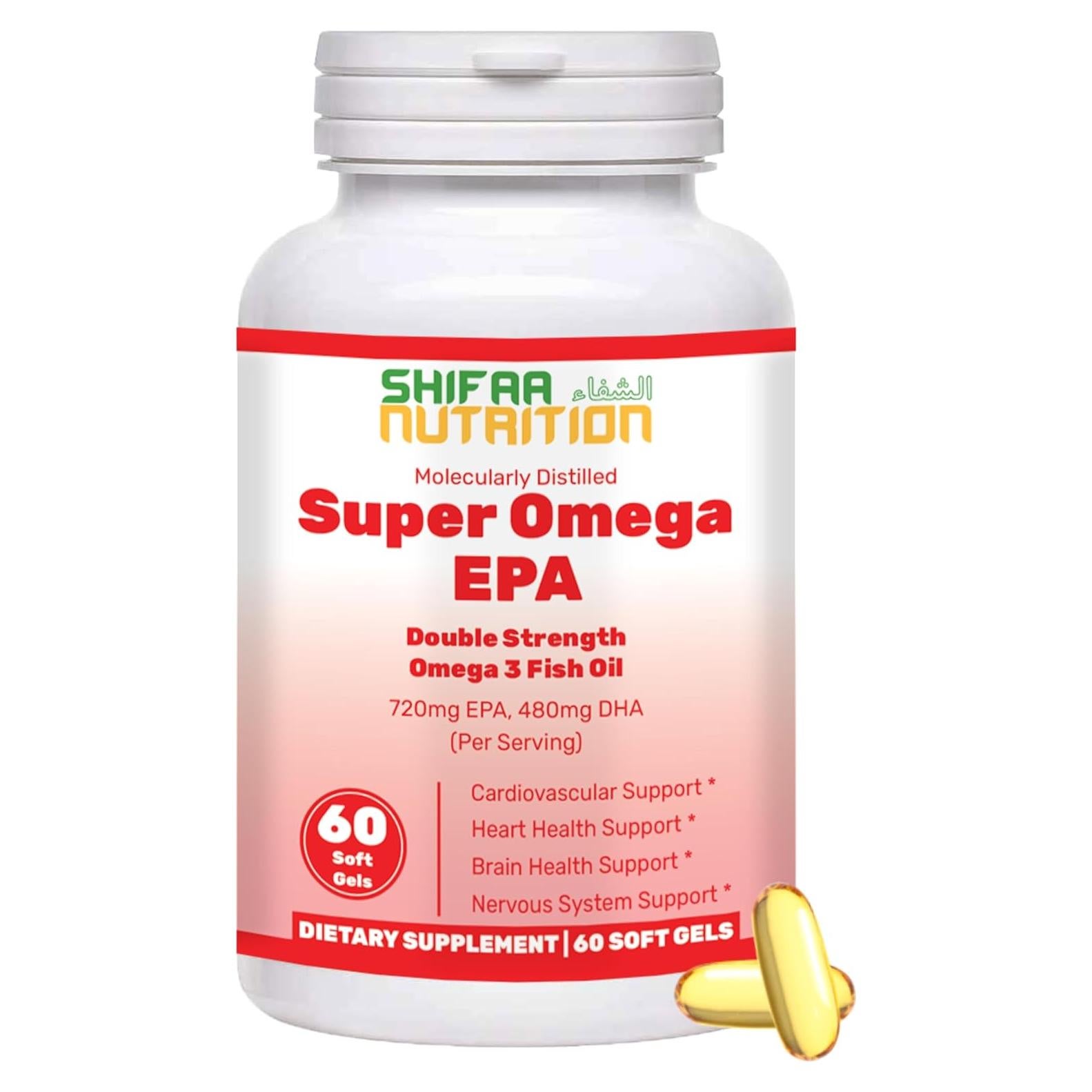 Aceite de Pescado Halal SHIFAA NUTRITION 60 Cápsulas 720mg EPA