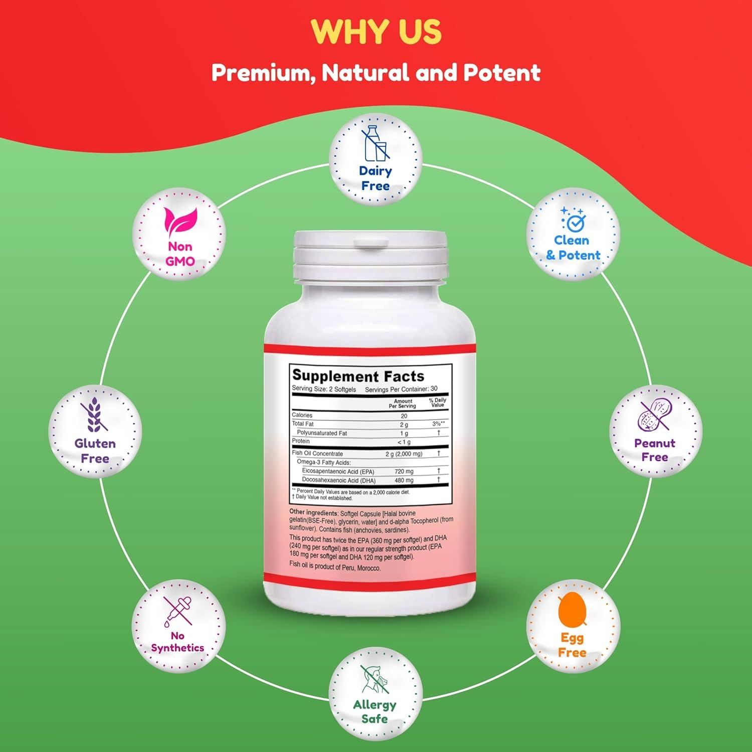 Aceite de Pescado Halal SHIFAA NUTRITION 60 Cápsulas 720mg EPA