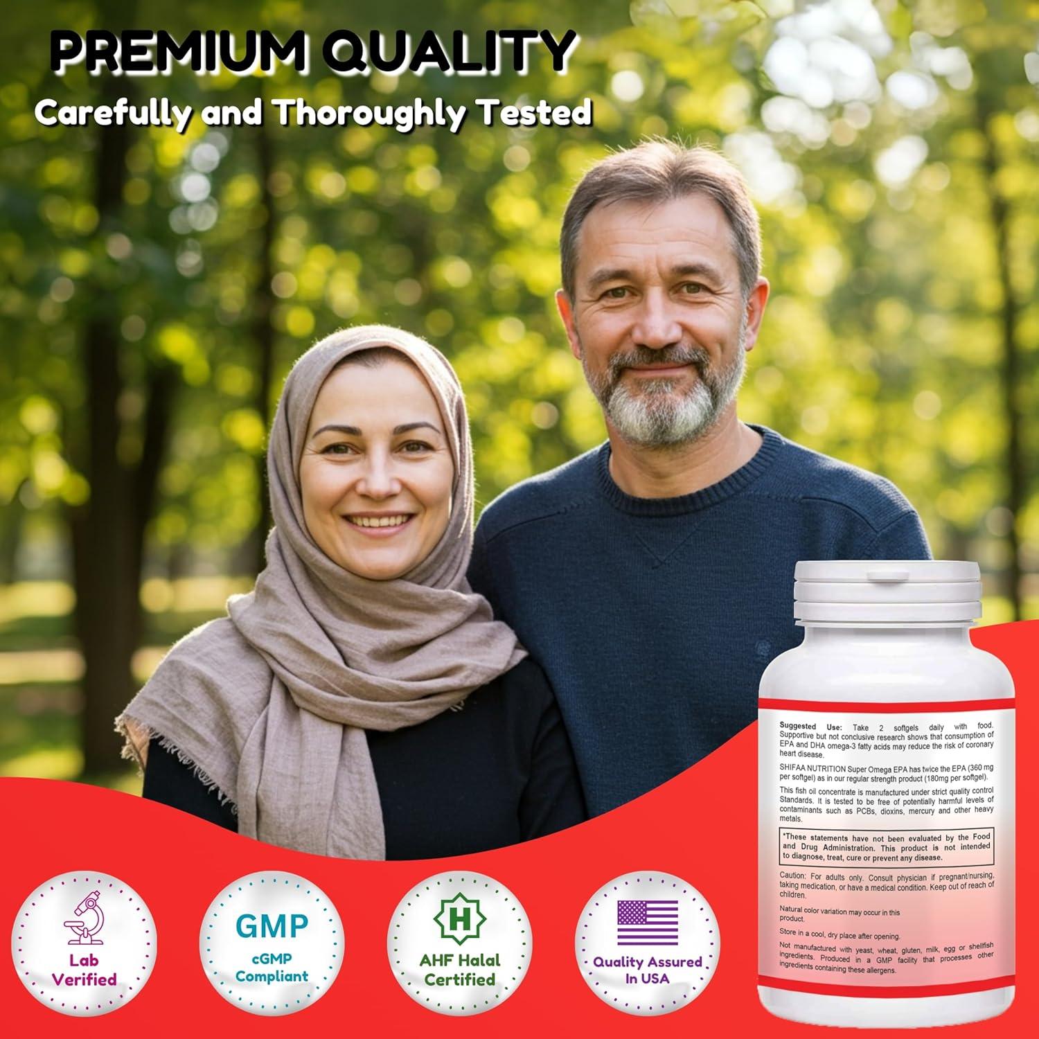 Aceite de Pescado Halal SHIFAA NUTRITION 60 Cápsulas 720mg EPA