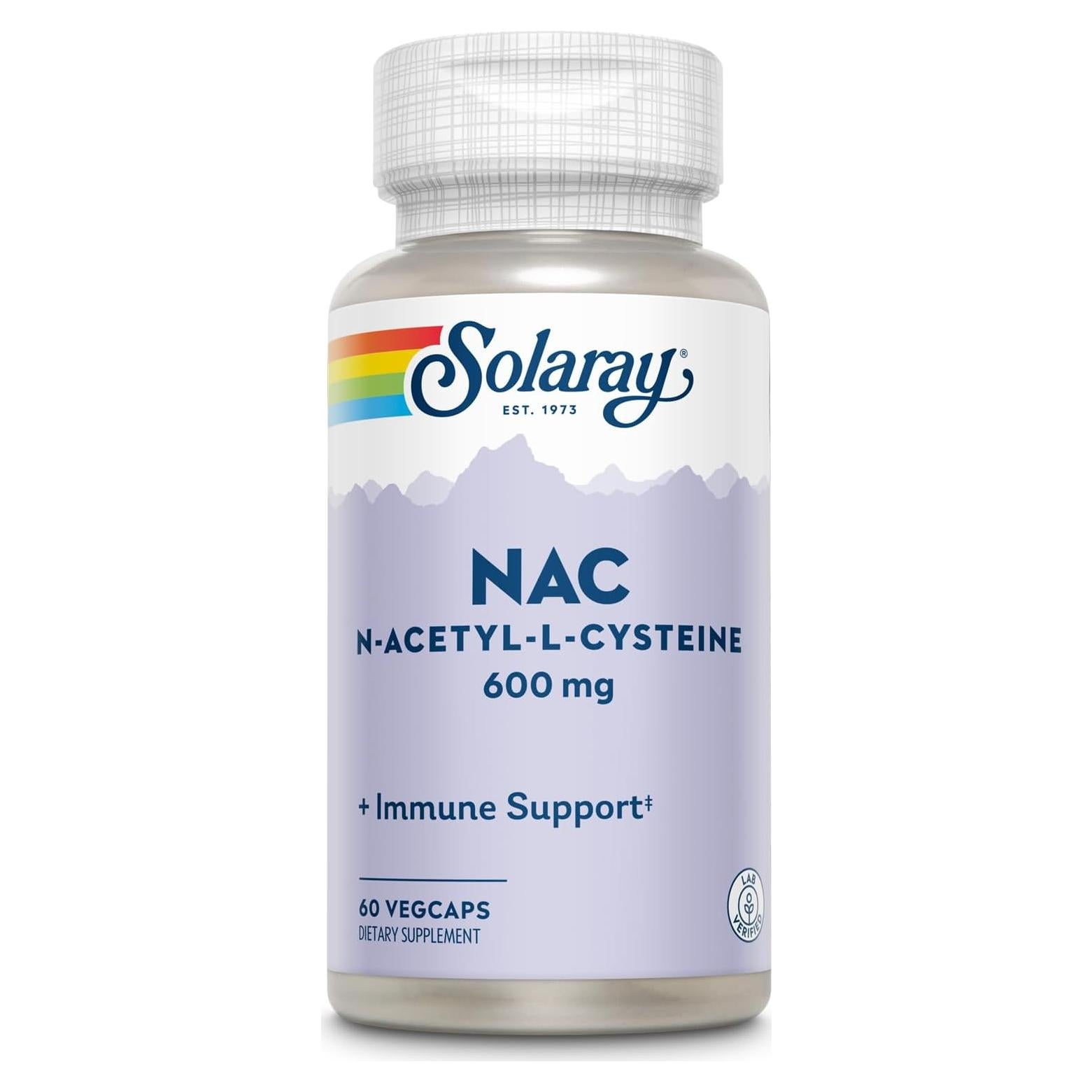Suplemento Solaray NAC 600 mg - N Acetil Cisteína - 60 VegCaps