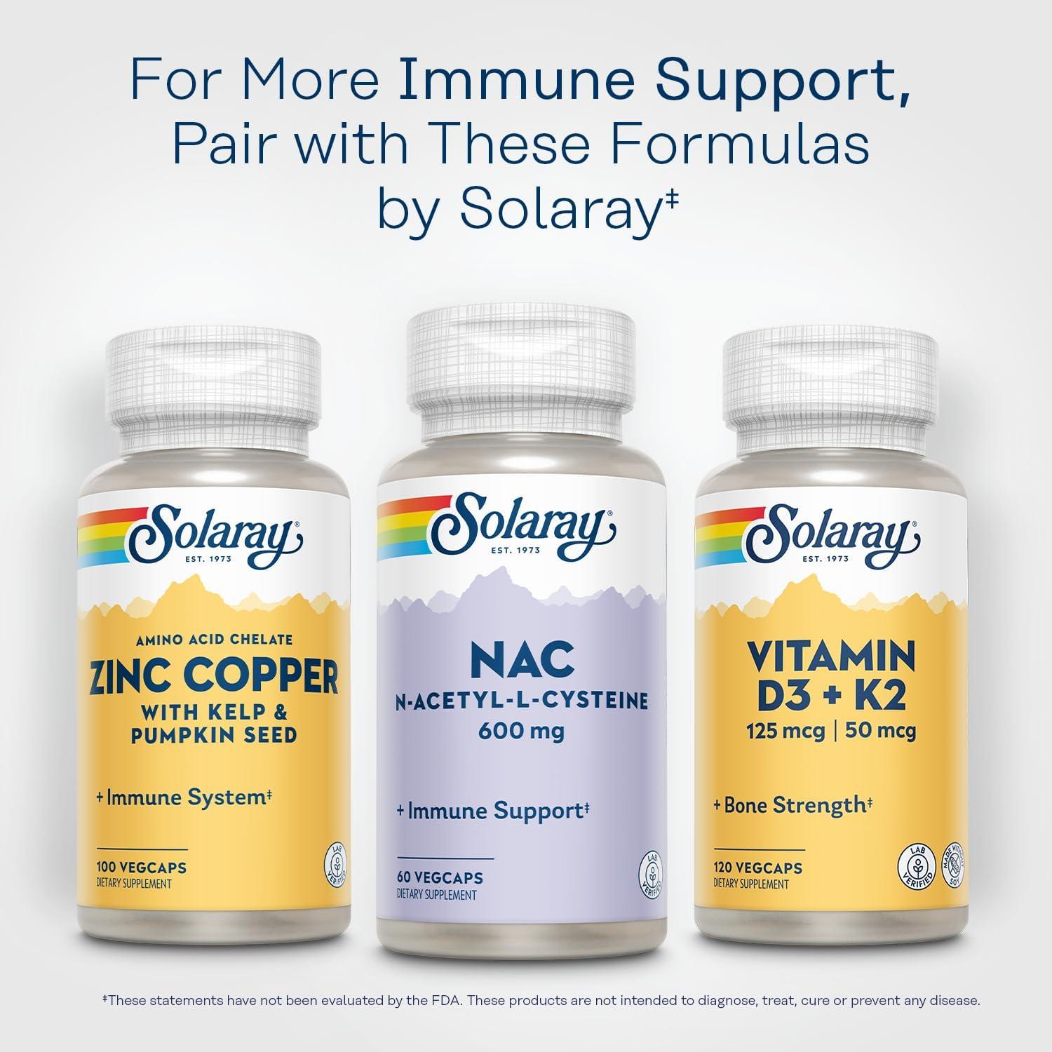 Suplemento Solaray NAC 600 mg - N Acetil Cisteína - 60 VegCaps