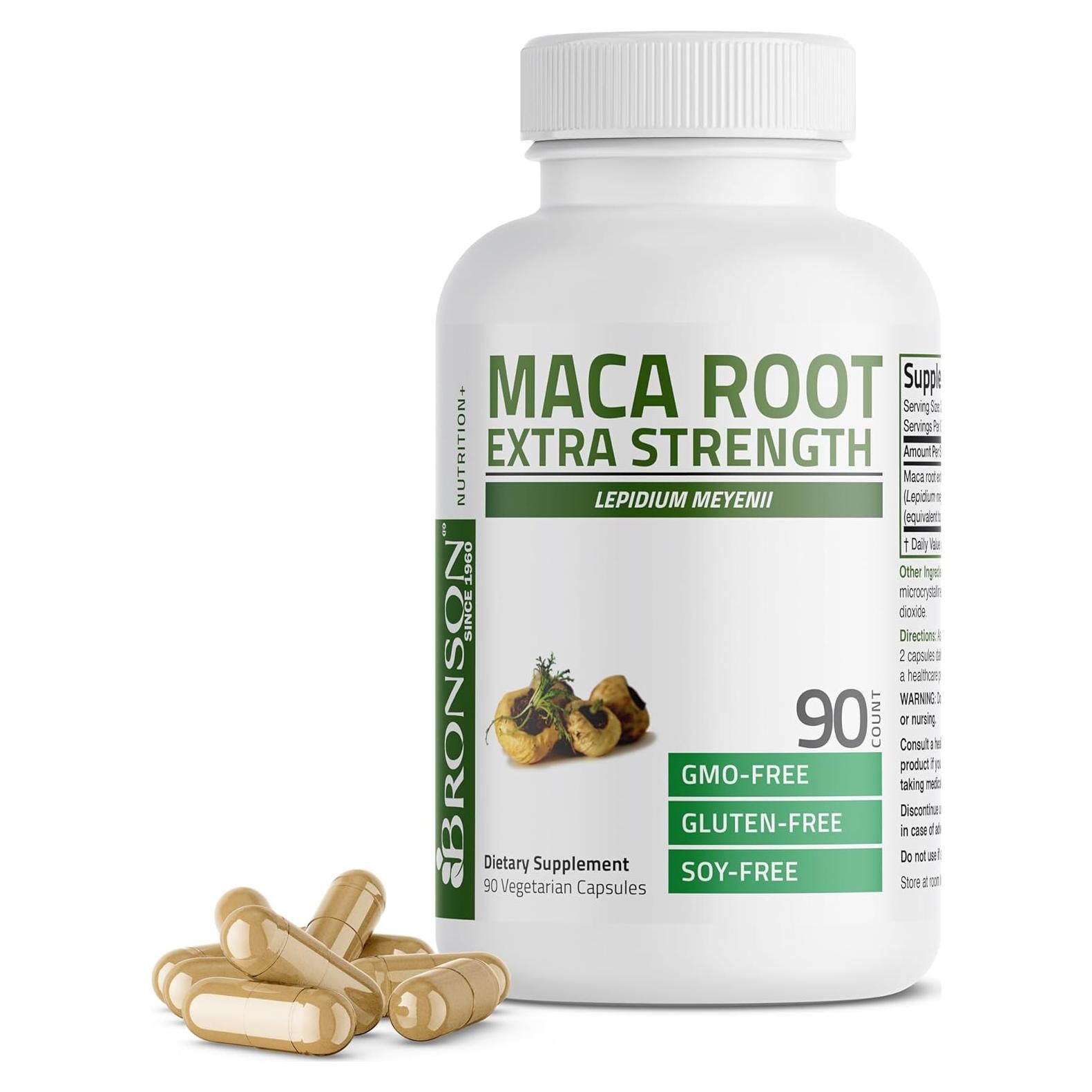 Raíz de Maca Bronson 90 Cápsulas Vegetarianas No OGM