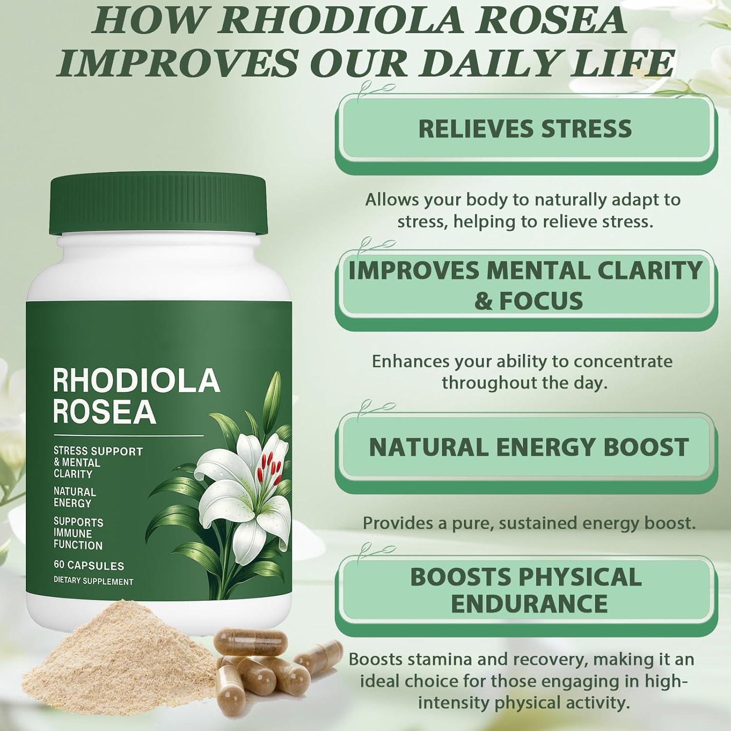 Cápsulas de Rhodiola Rosea Floraviva 500mg - 60 Veganas