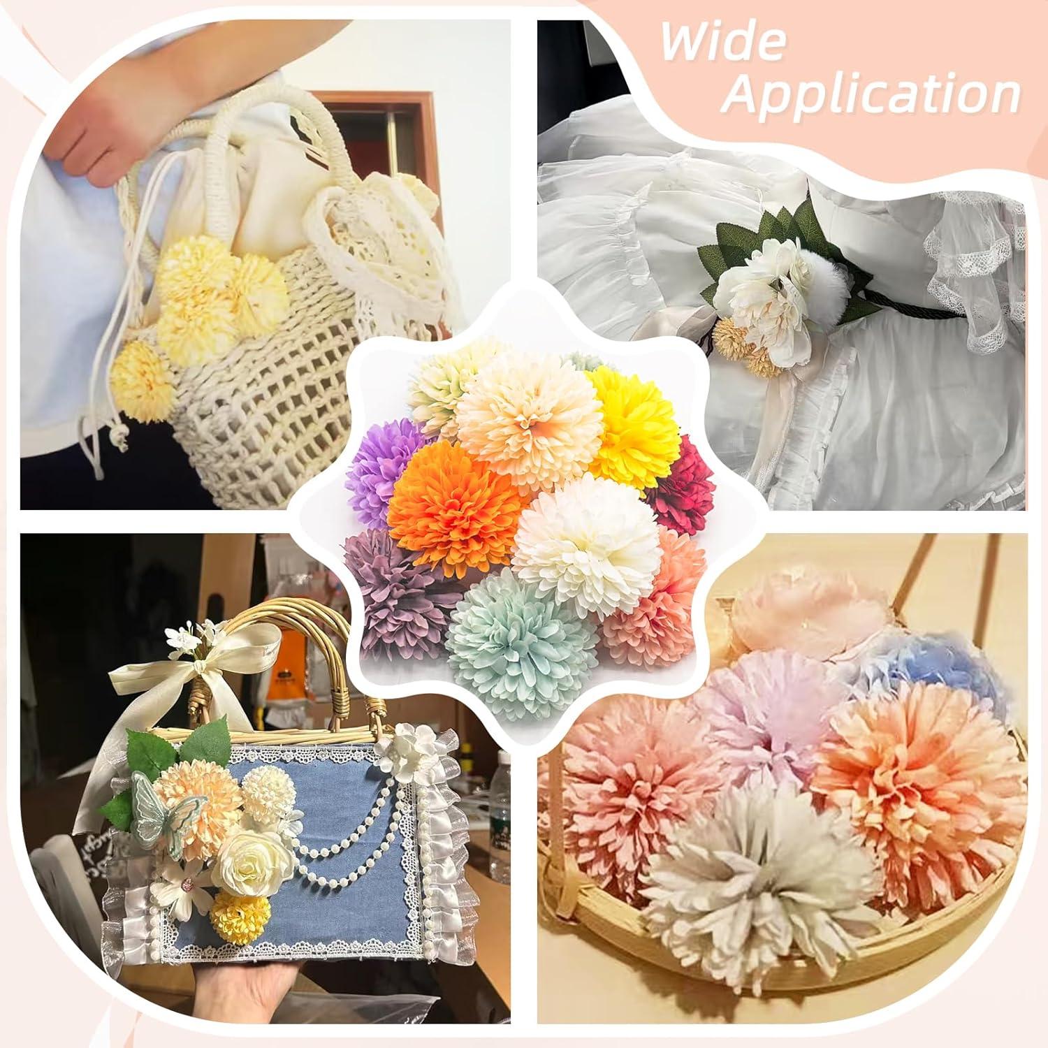 10 Piezas de Crisantemos Artificiales en Bola Azul Silllule