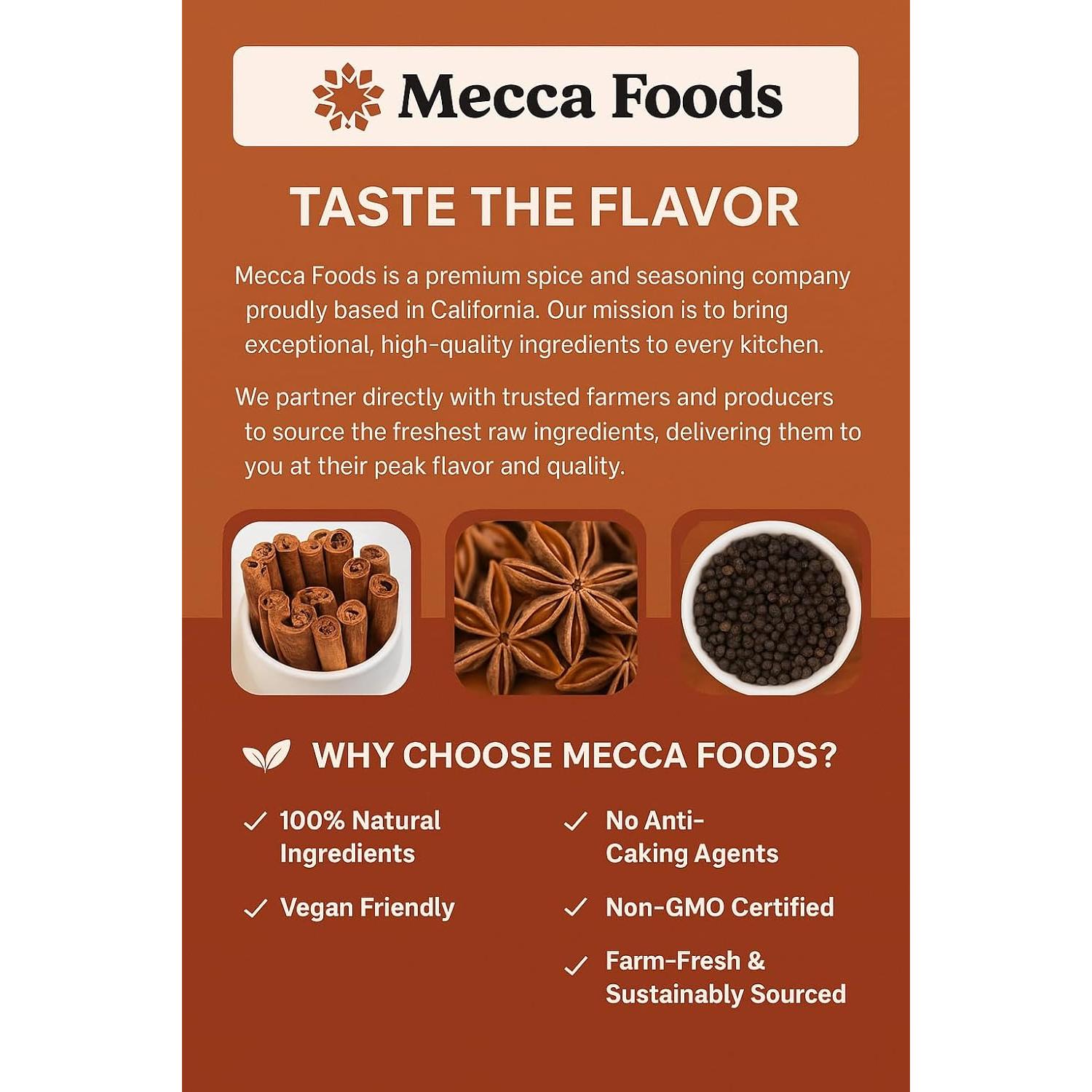 Palitos de Canela de Ceilán Mecca Foods - 453g, 5 Pulgadas