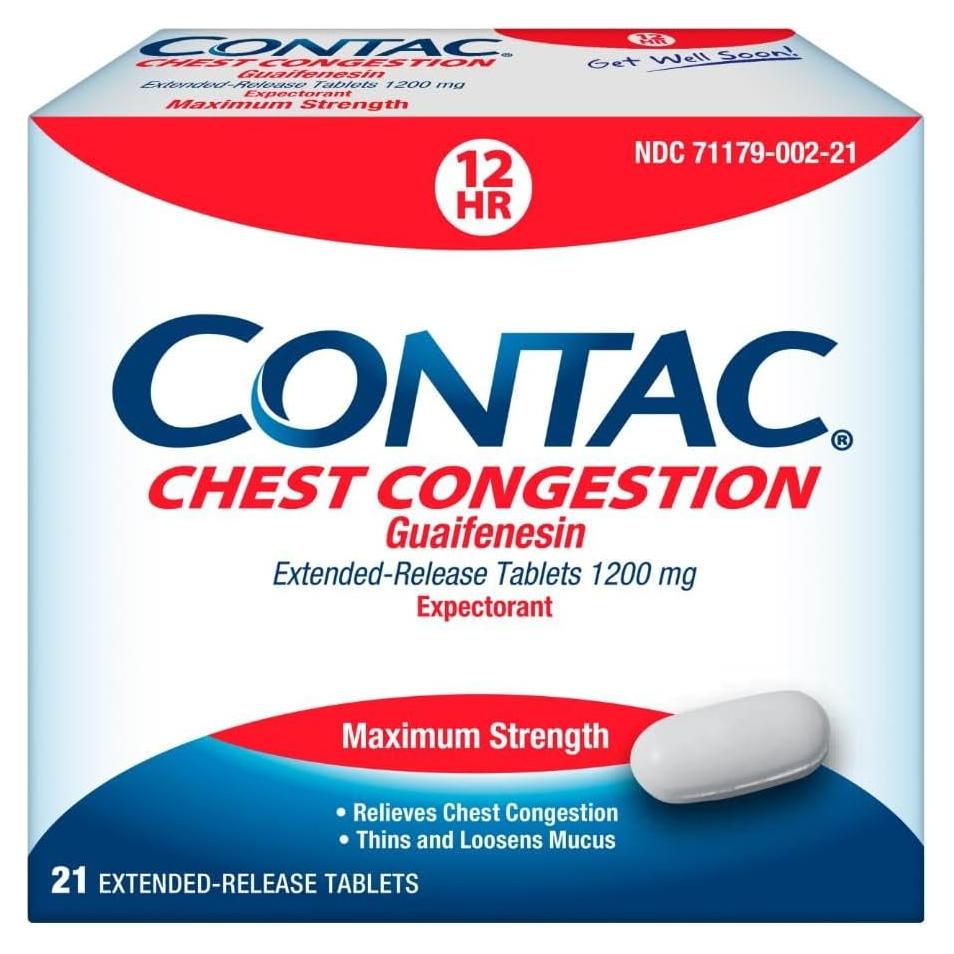 Contac Congestión Torácica 1200 mg - Tabletas 21 Unidades