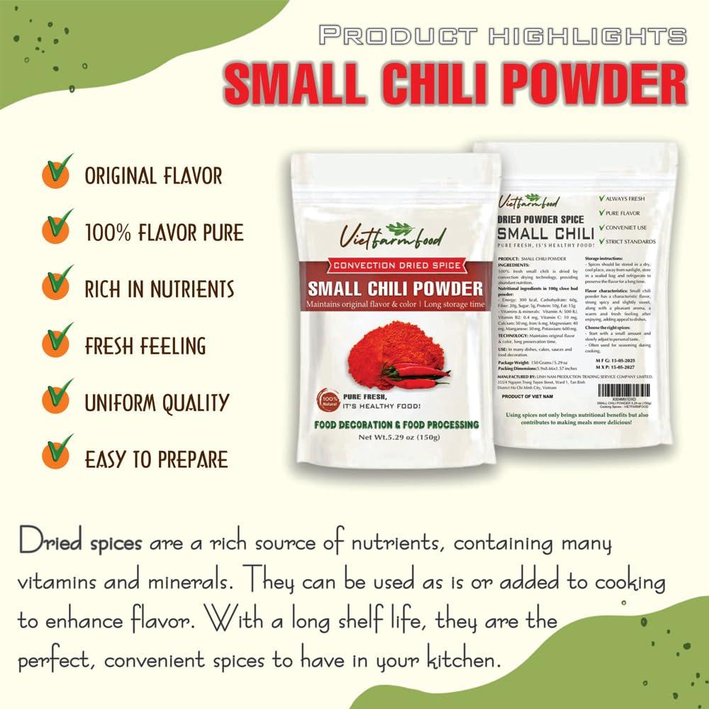 Polvo de Chile Pequeño Linh Nam 150g - Sabor Natural