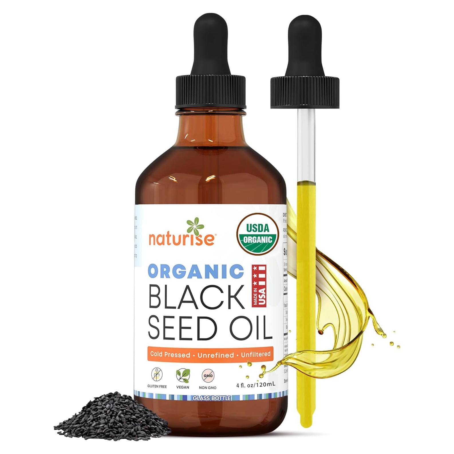 Aceite de Semilla Negra Orgánico Naturise 118 ml Prensado en Frío