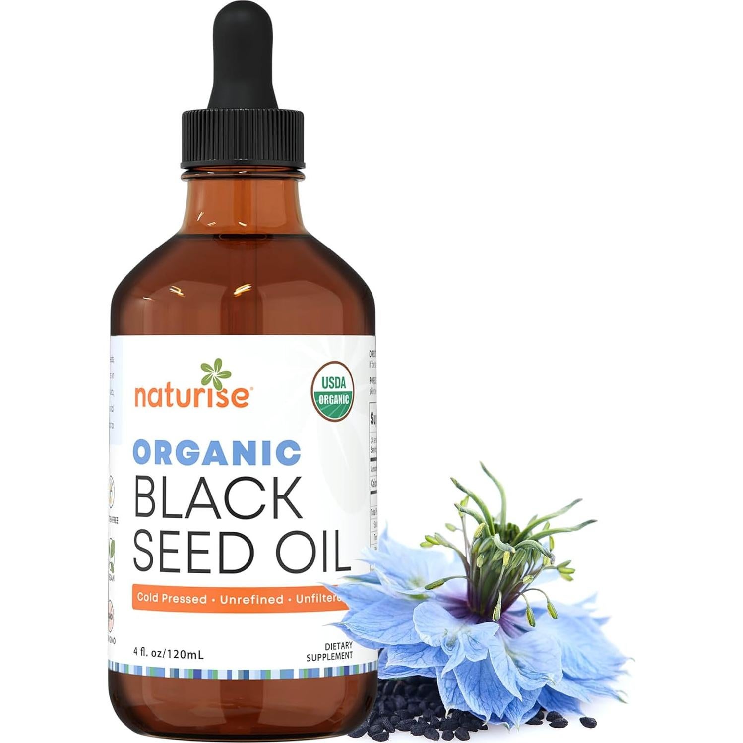 Aceite de Semilla Negra Orgánico Naturise 118 ml Prensado en Frío