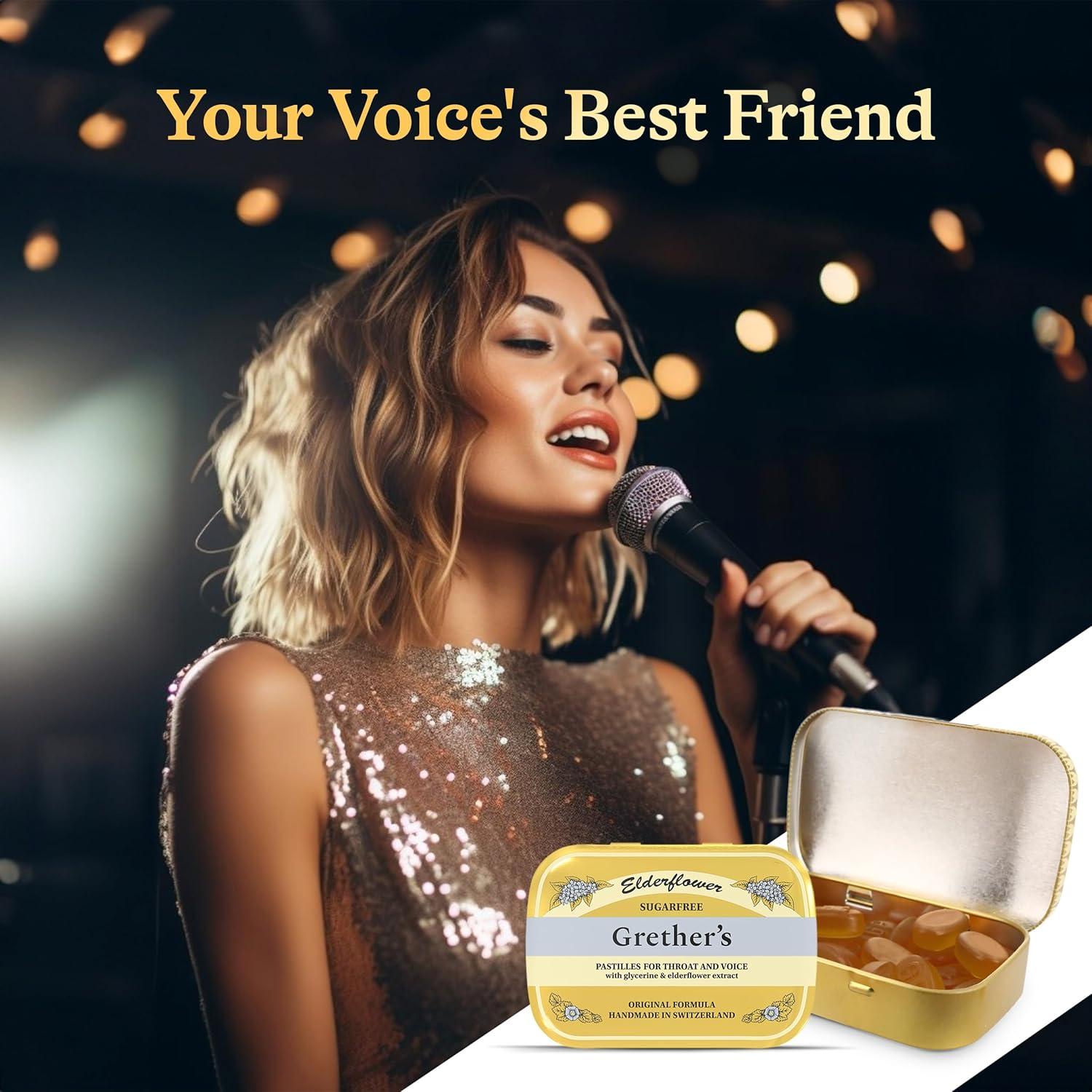 Pastillas Sin Azúcar Grether's Flor de Saúco 59.4 g - Alivio Garganta