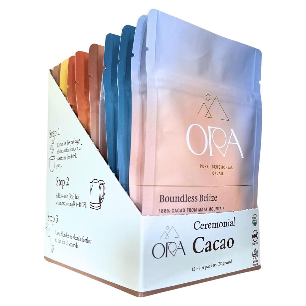 Kit de Cacao Ceremonial Orgánico Ora - 12 Paquetes de 28.3g