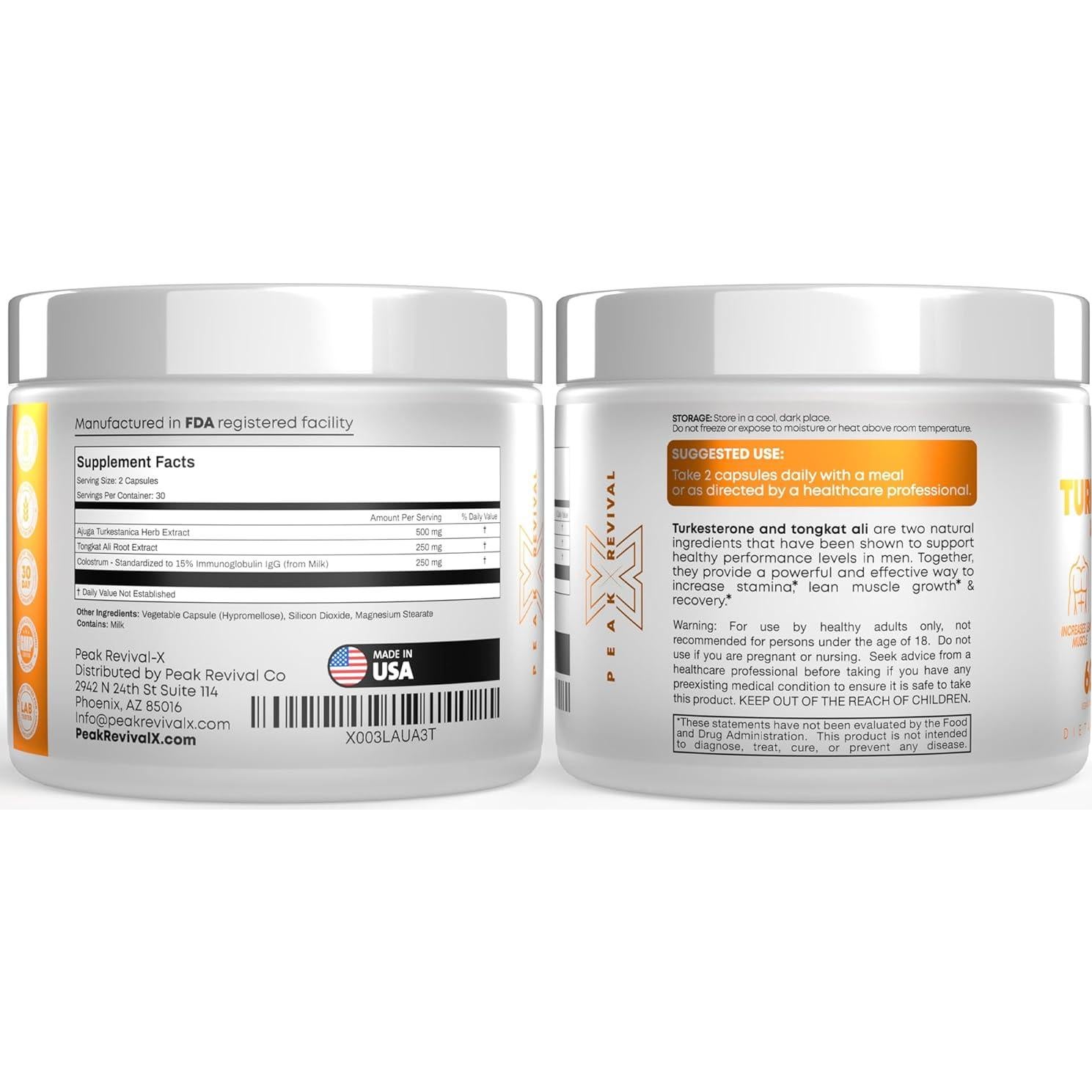 Suplemento de Turkesterona y Tongkat Ali 1000mg - 60 cápsulas