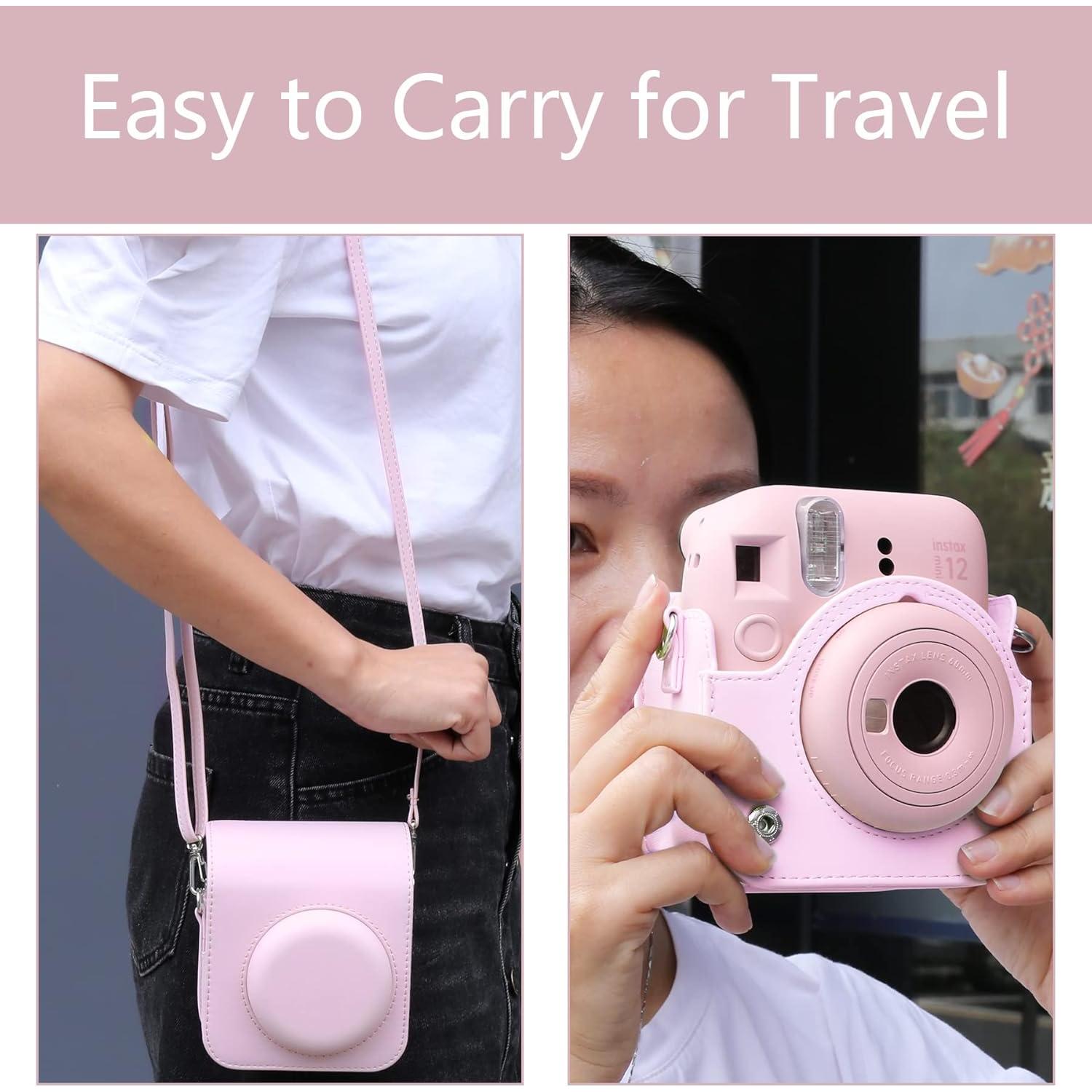 Funda Protectora Aenllosi para Fujifilm Instax Mini 11/12 Rosa