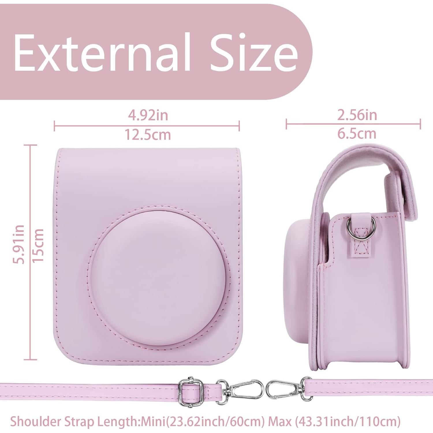 Funda Protectora Aenllosi para Fujifilm Instax Mini 11/12 Rosa