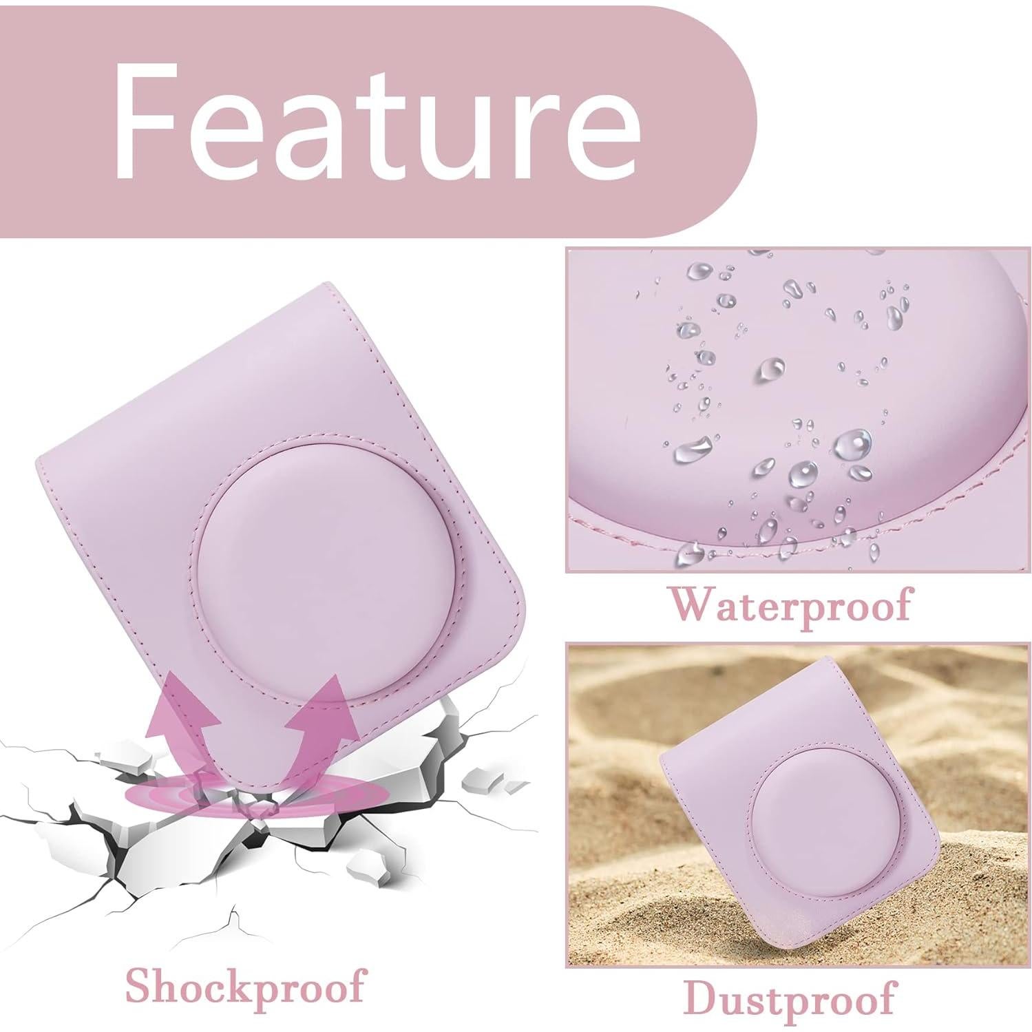 Funda Protectora Aenllosi para Fujifilm Instax Mini 11/12 Rosa