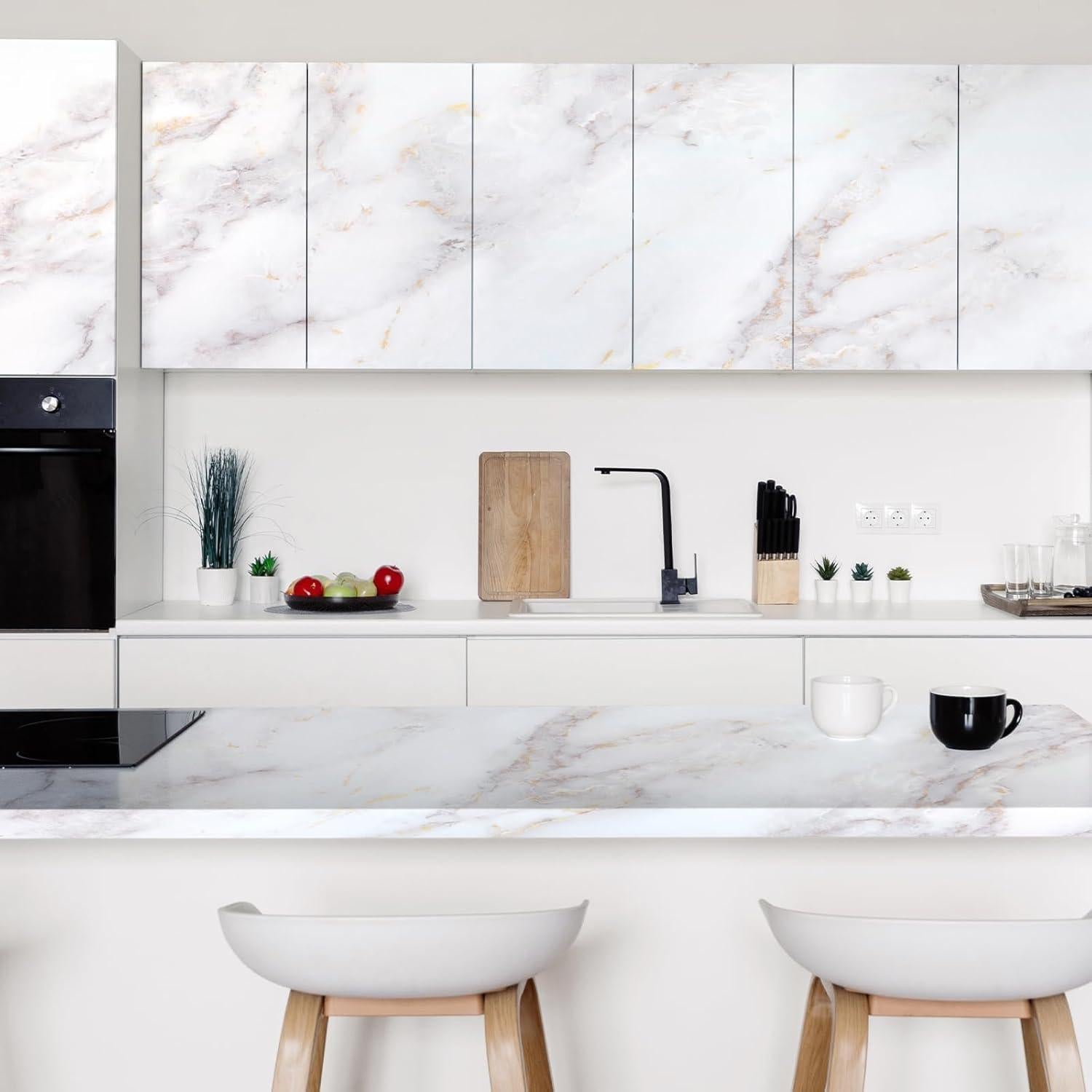 Papel Contacto de Mármol Mate Rabbitgoo 30x200 cm Autoadhesivo