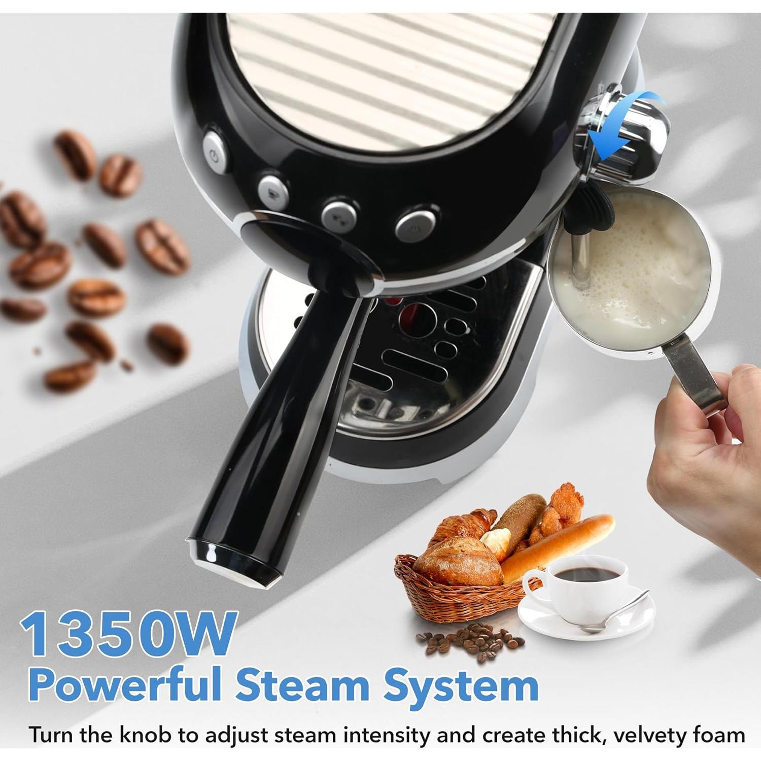 Cafetera Espresso HBN ES-6400T 20 Bar con Espumador 27oz