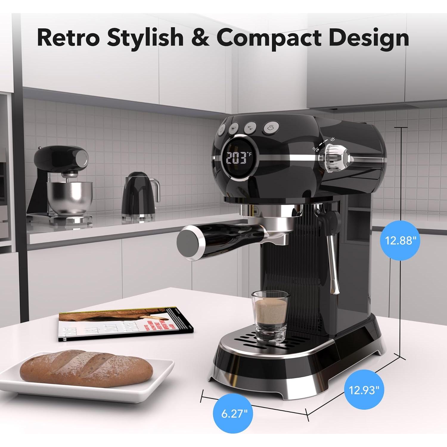 Cafetera Espresso HBN ES-6400T 20 Bar con Espumador 27oz