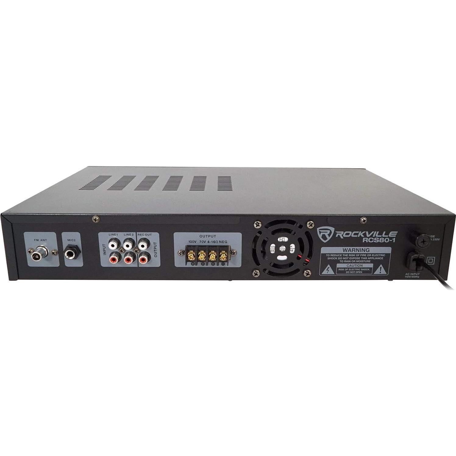 Amplificador Comercial Rockville RCS80-1 60W Bluetooth 5.0