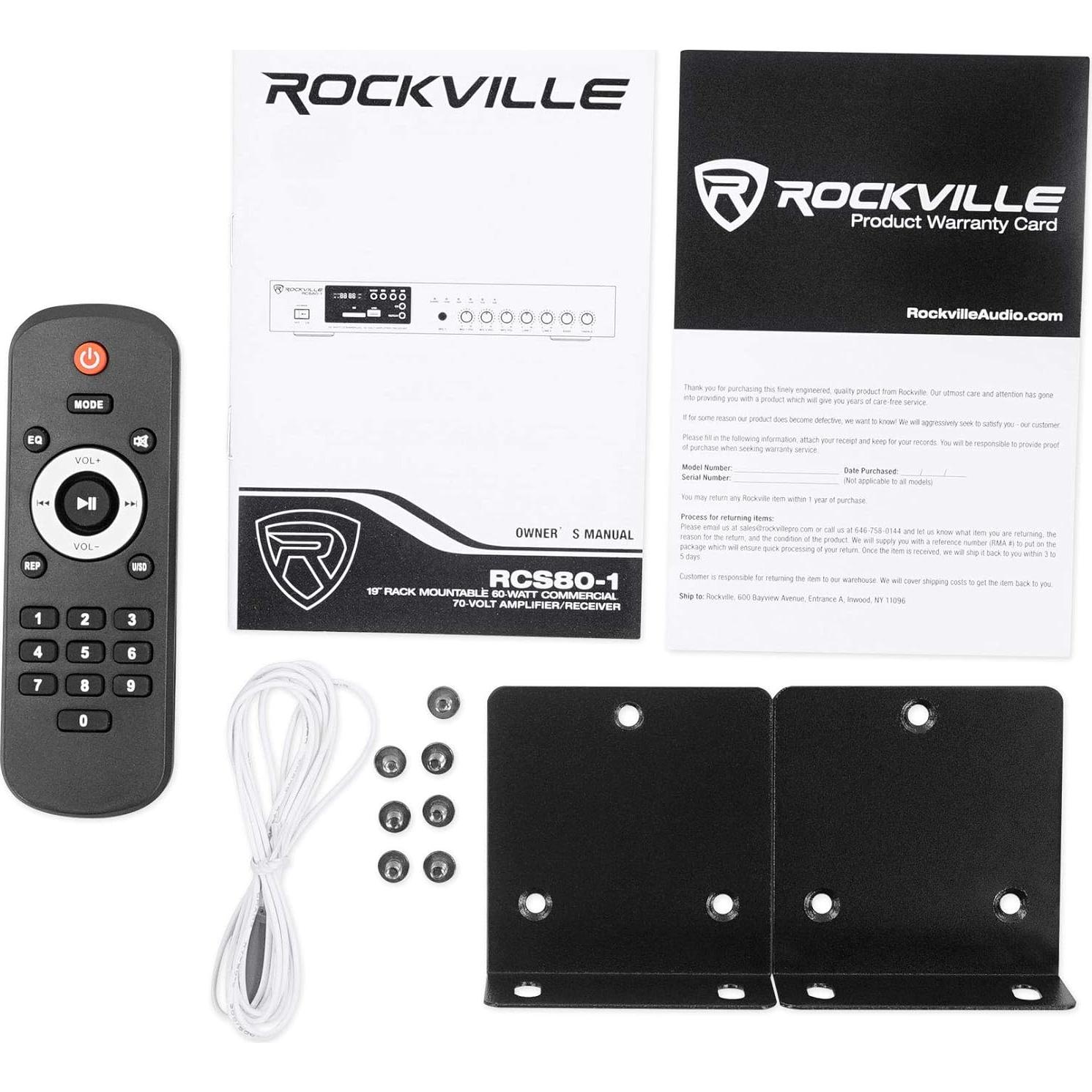 Amplificador Comercial Rockville RCS80-1 60W Bluetooth 5.0