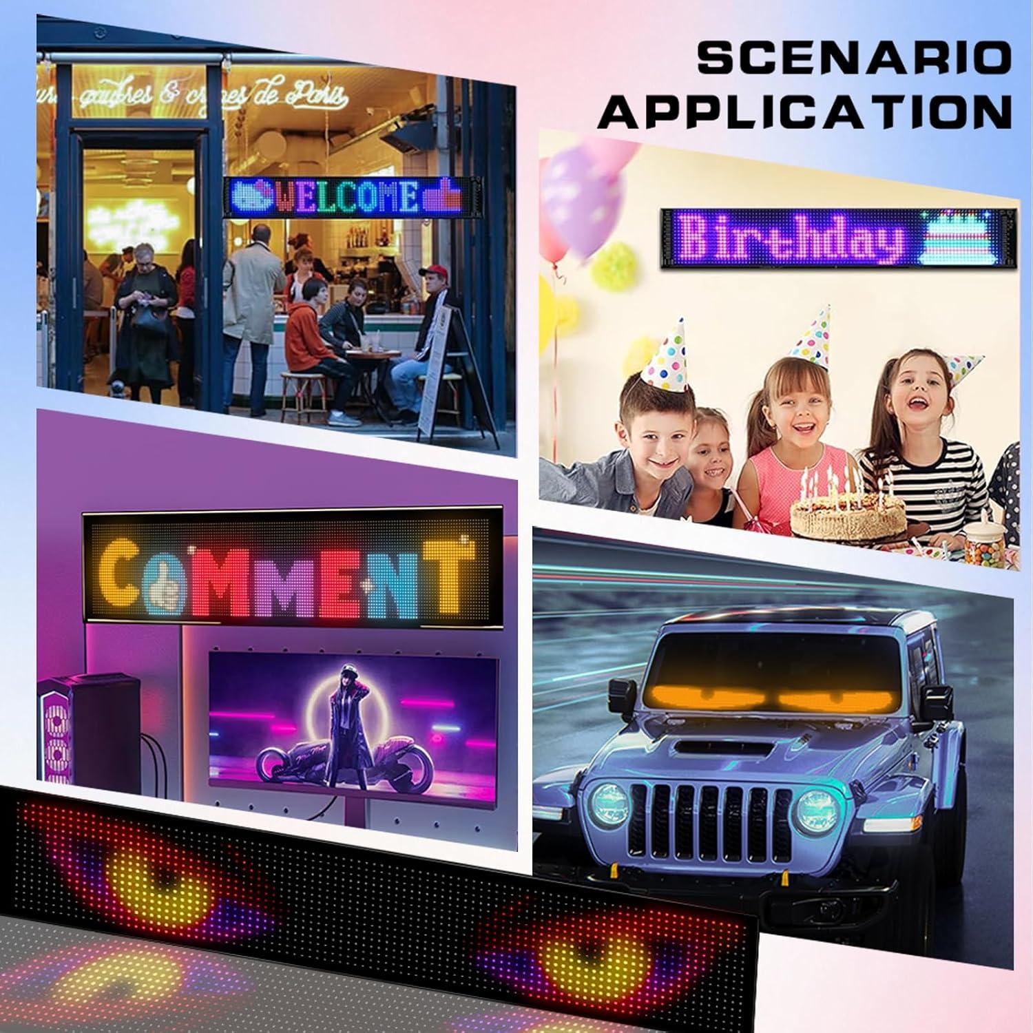 Ojos LED Programables Sulmeyhub 37.4x9.2 cm para Carro