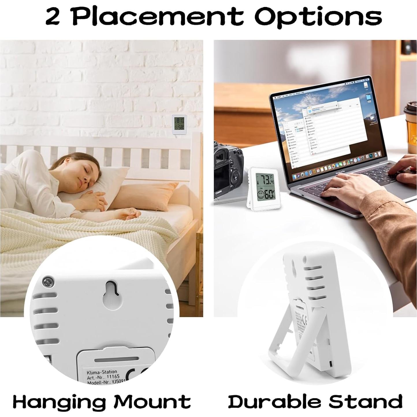 Higrómetro y Termómetro Digital UPSIME Blanco 2 Pcs 5.8 cm