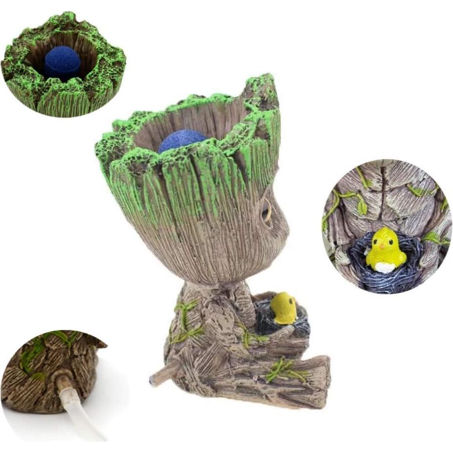 Decoración de acuario Groot con piedra de aire AnxunJim 6.6cm