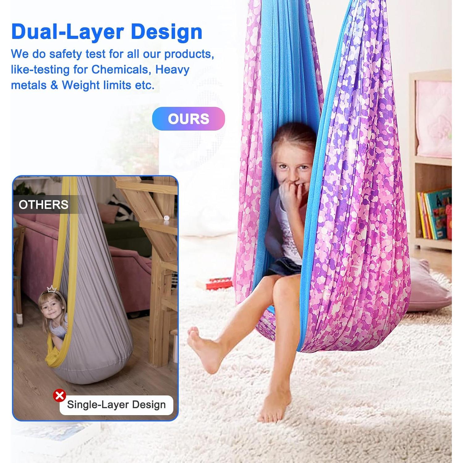 Hamaca Sensorial Doble Capa Levligle 279x150 cm para Niños