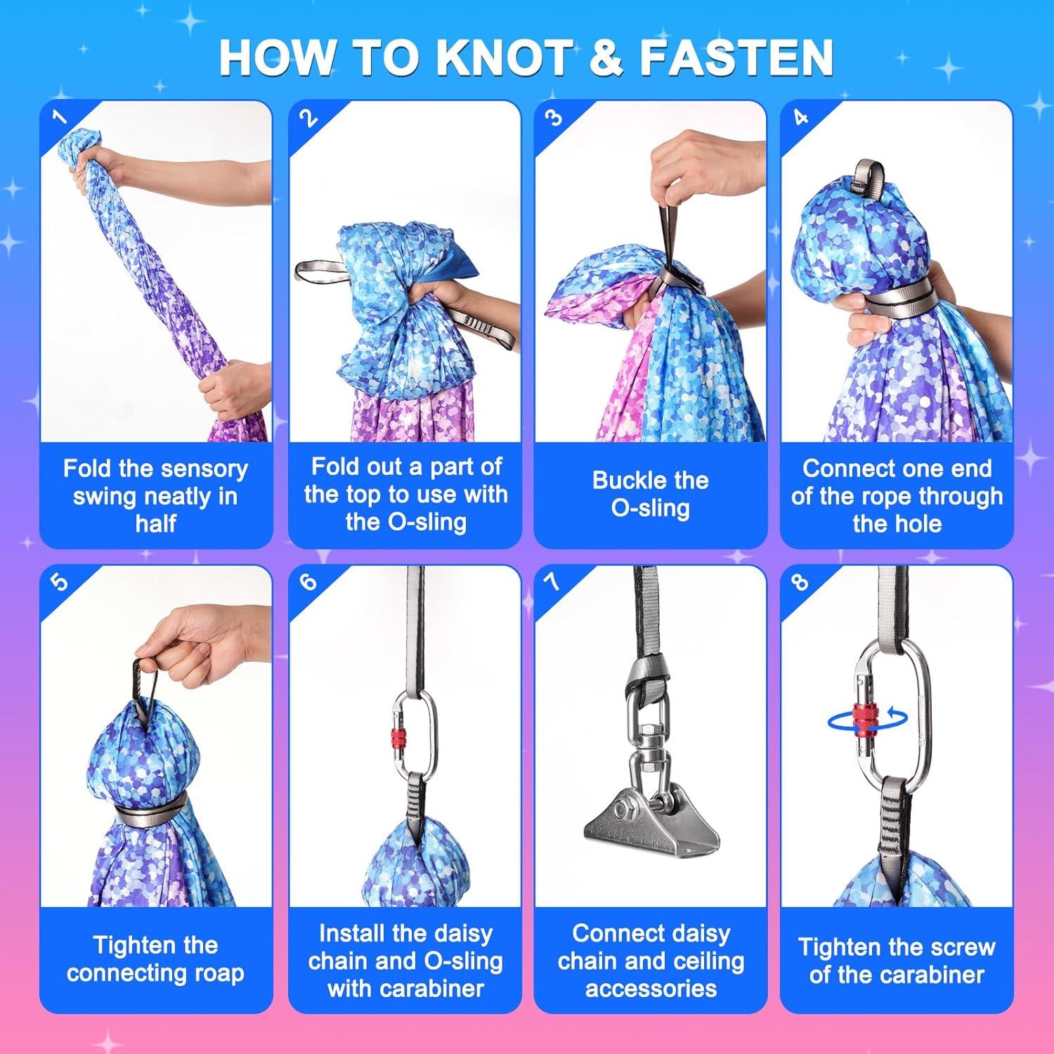 Hamaca Sensorial Doble Capa Levligle 279x150 cm para Niños