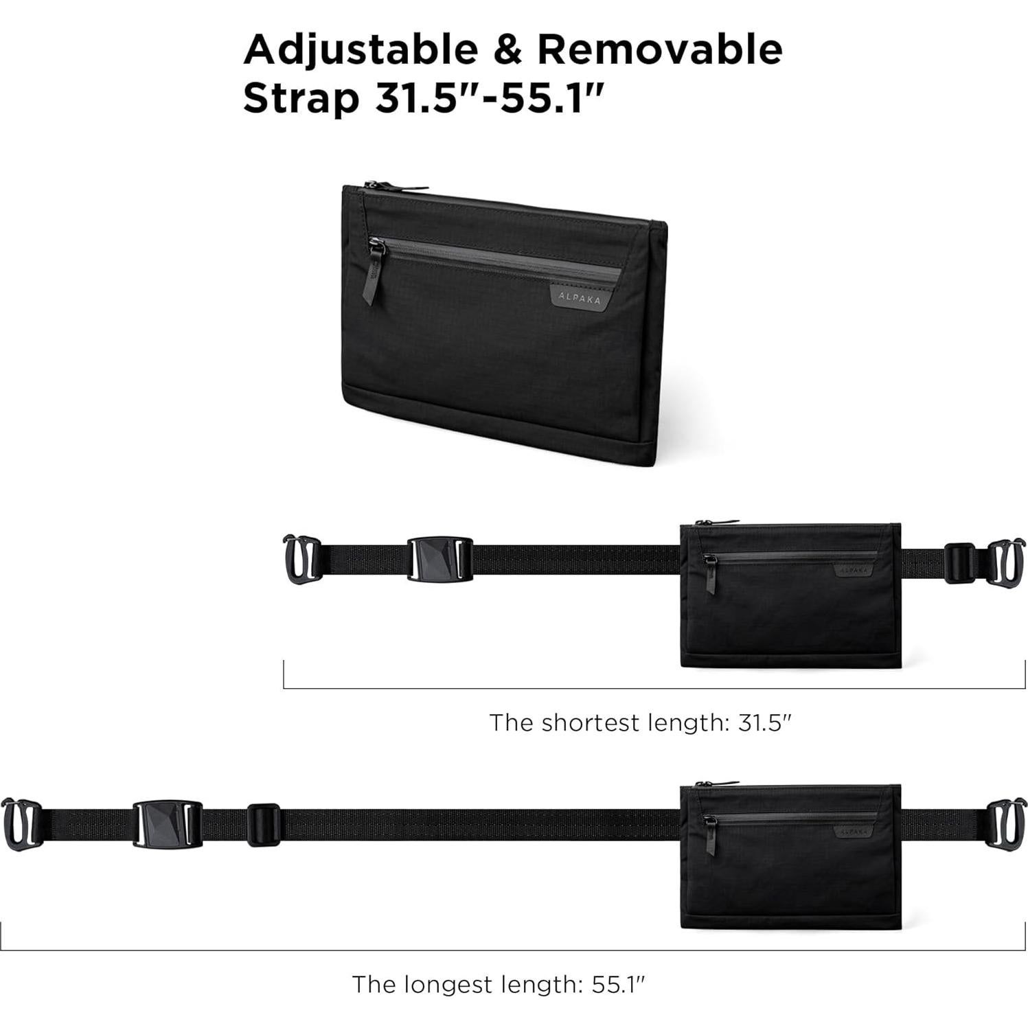 ALPAKA Zip Pouch Max V2 - Bolsa Compacta Negra 2L Resistente al Agua