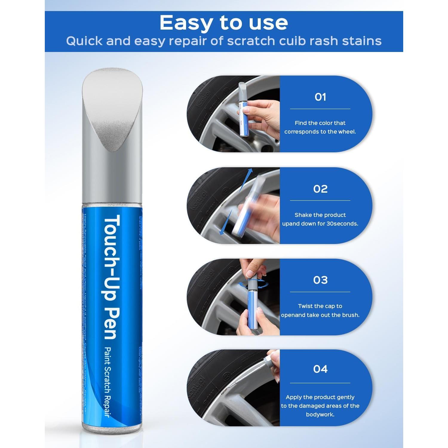 Lápiz de Pintura Reparación Arañazos Ruedas Ford Plata Cristal