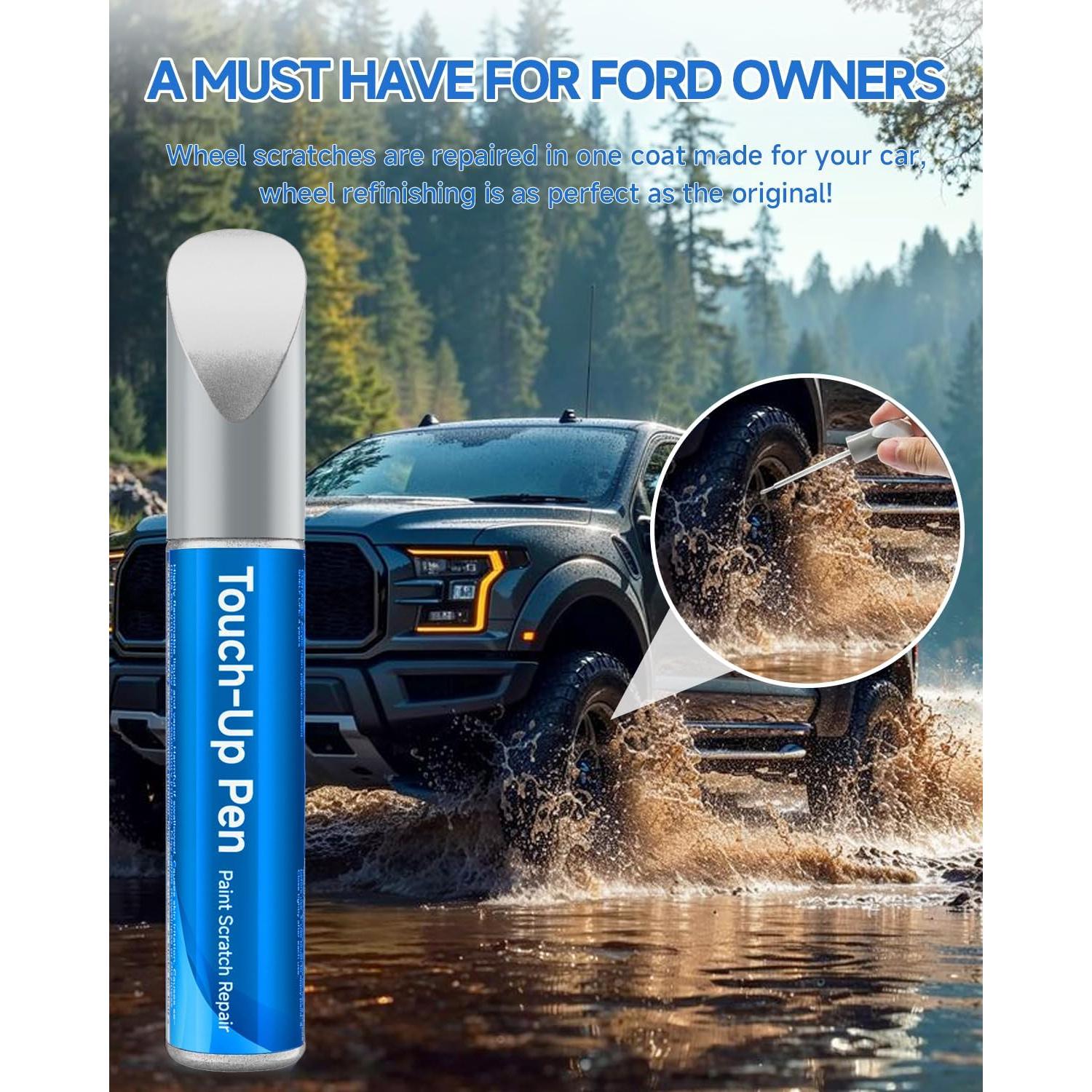 Lápiz de Pintura Reparación Arañazos Ruedas Ford Plata Cristal