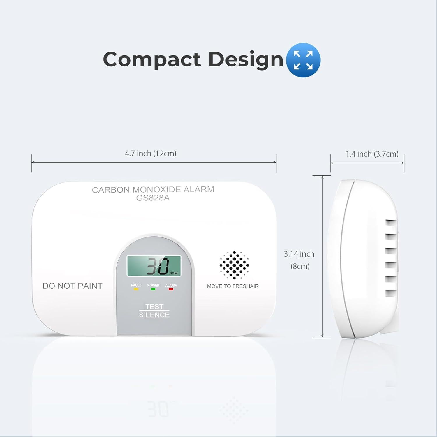 Detector de Monóxido de Carbono Siterwell GS828A LCD 10 Años