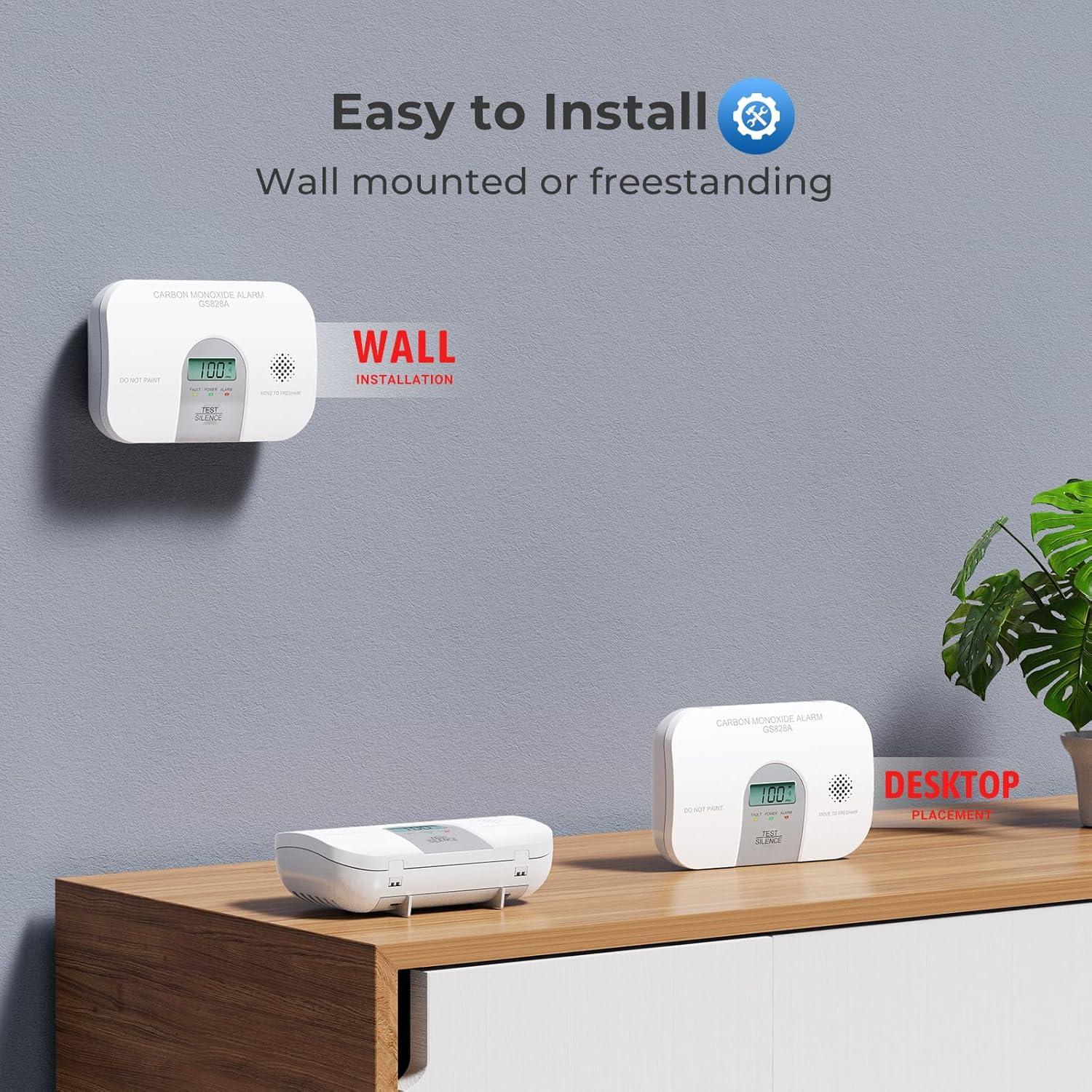 Detector de Monóxido de Carbono Siterwell GS828A LCD 10 Años