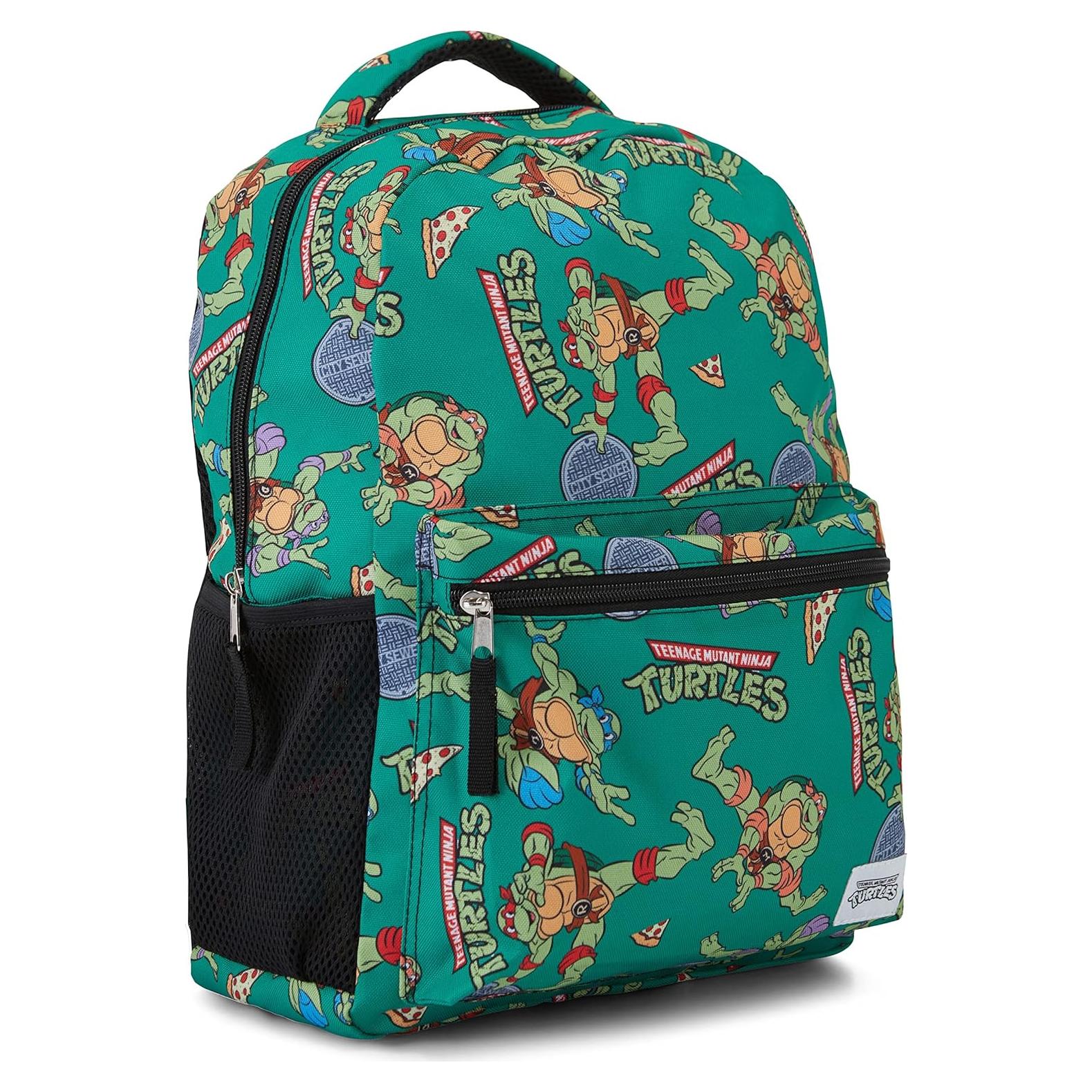 Mochila Escolar Tortugas Ninja Verde - 20L, Acolchada