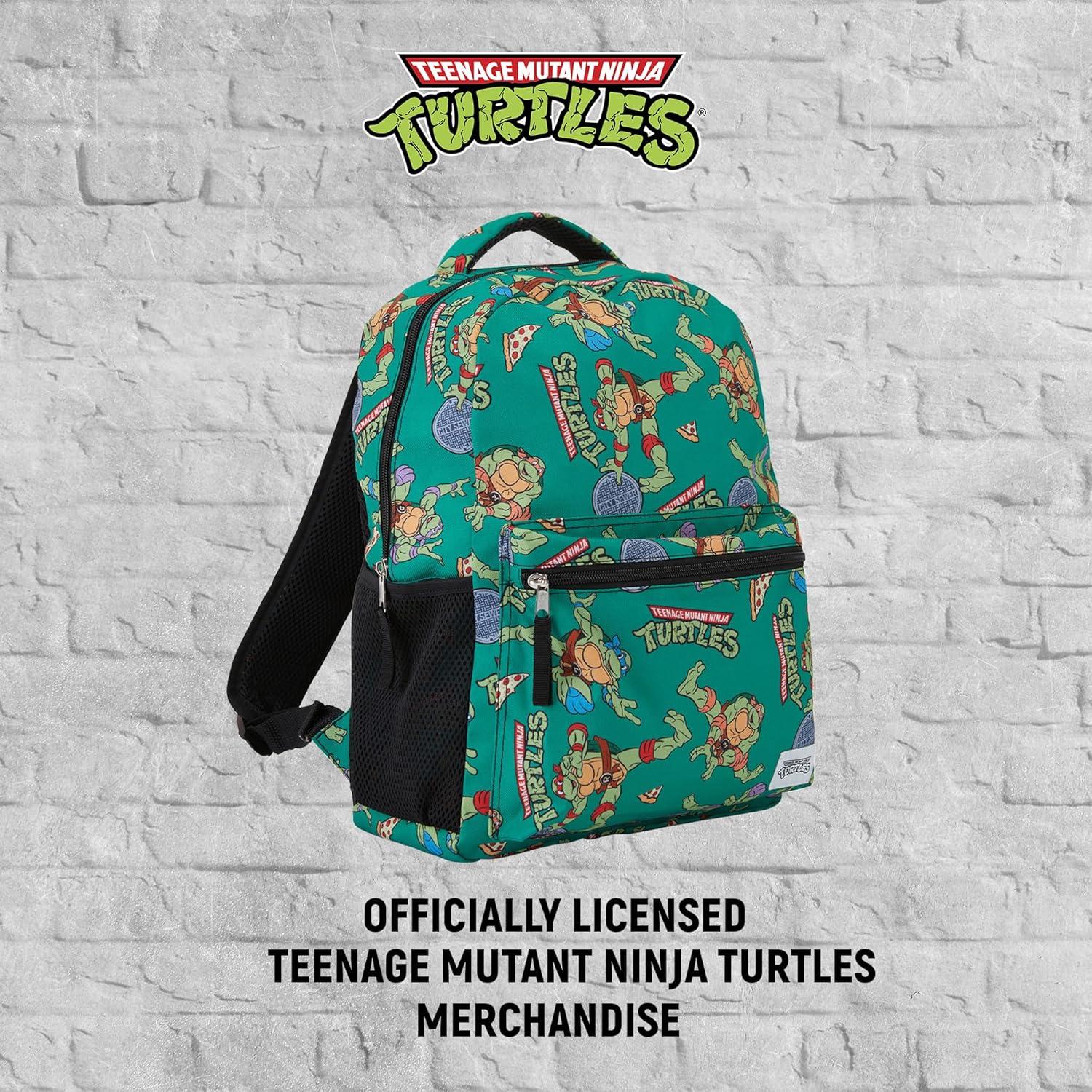 Mochila Escolar Tortugas Ninja Verde - 20L, Acolchada