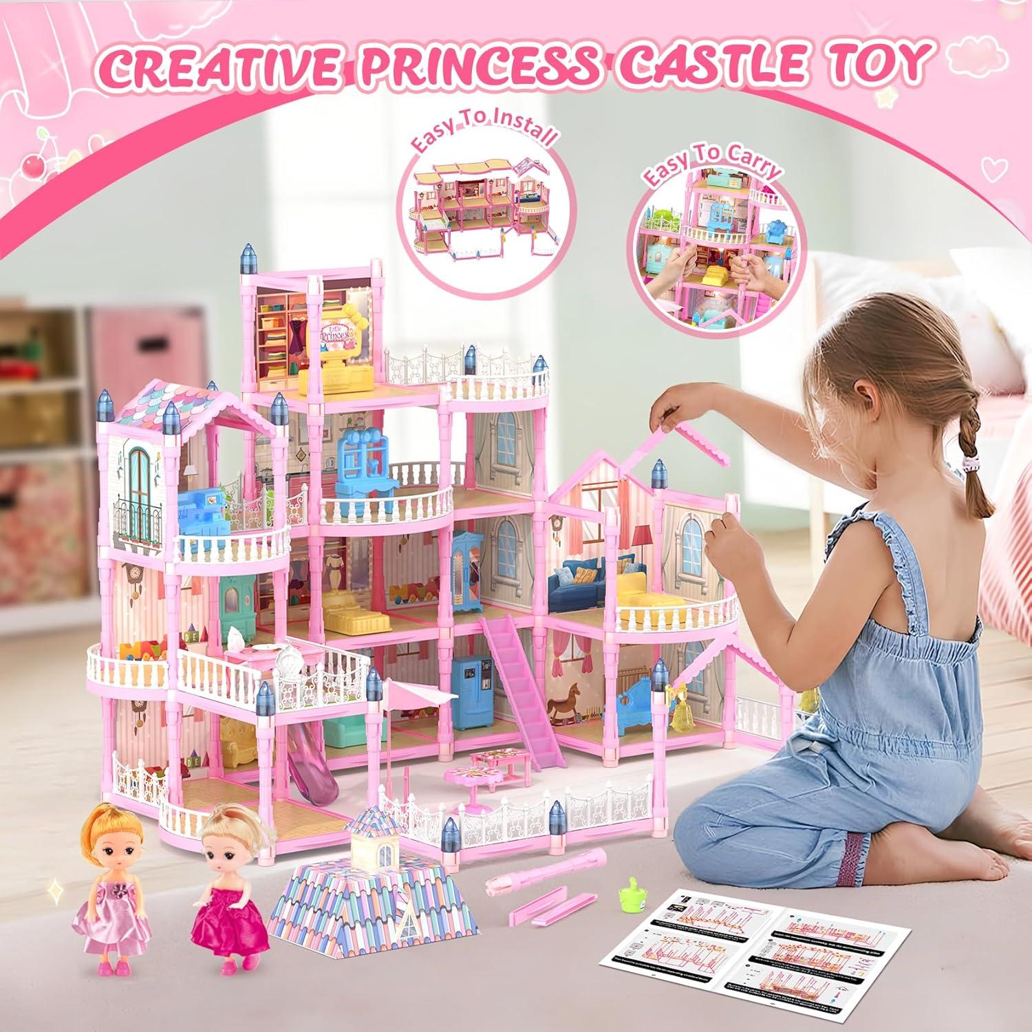 Casa de Muñecas 4 Pisos Randhar 15 Habitaciones con Accesorios