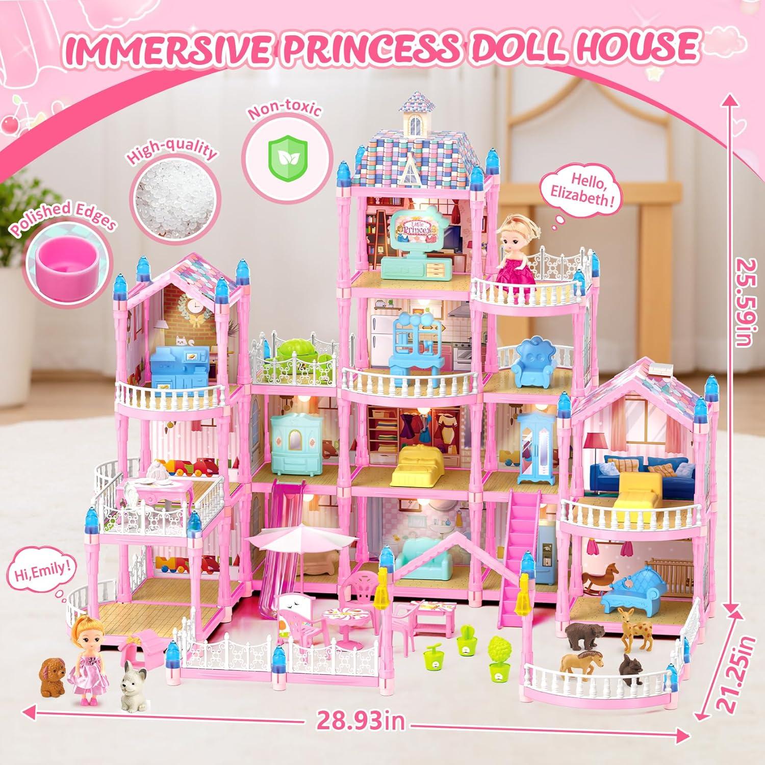 Casa de Muñecas 4 Pisos Randhar 15 Habitaciones con Accesorios