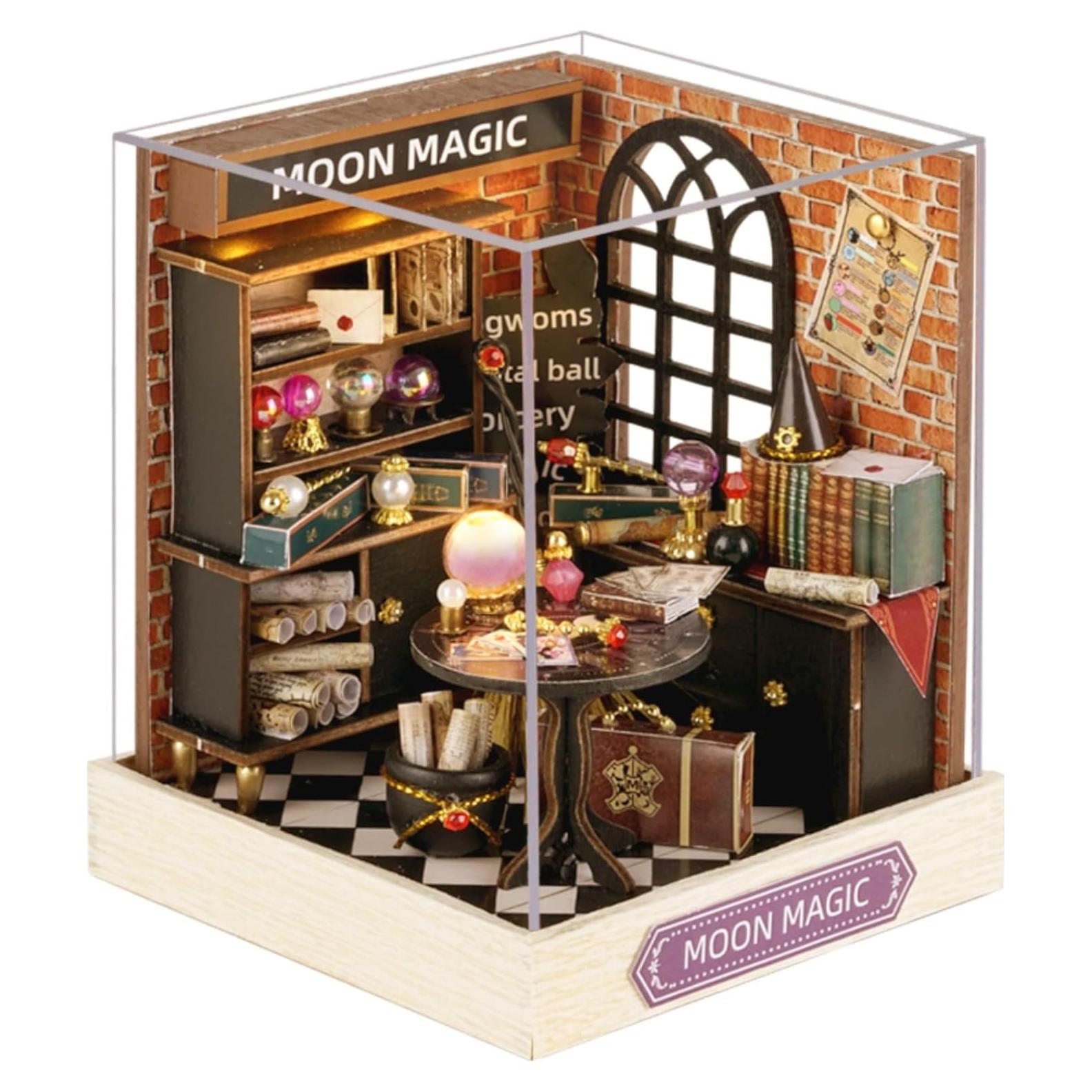 Kit de Casa en Miniatura DIY YSWOOD WORLD con LED 8.9x8.9x11.4cm